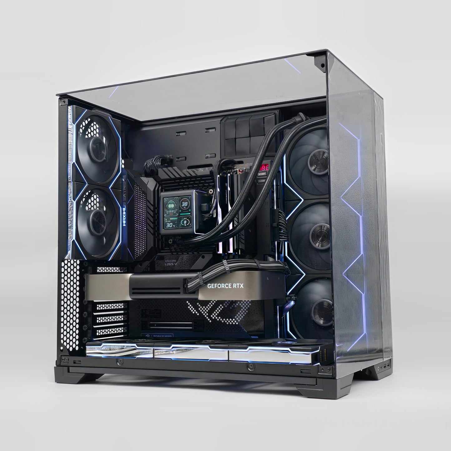 RTX 5080 FE, Intel i9-14900K, 64GB DDR5, 2TB 990 Pro NVMe, Custom Black Liquid Cooled Lian Li Gaming PC