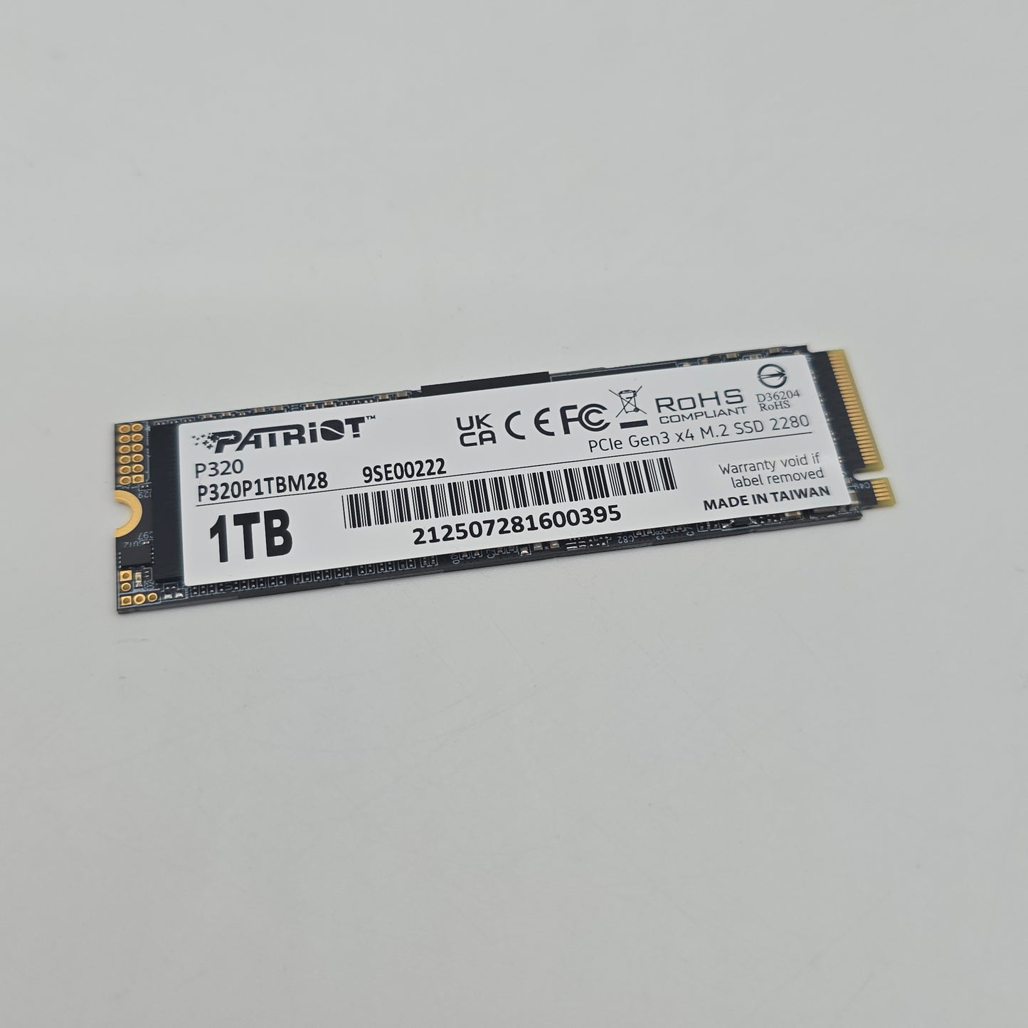 Patriot P320 1TB M.2 NVMe Gen3 SSD, Internal Gaming Solid State Drive Storage