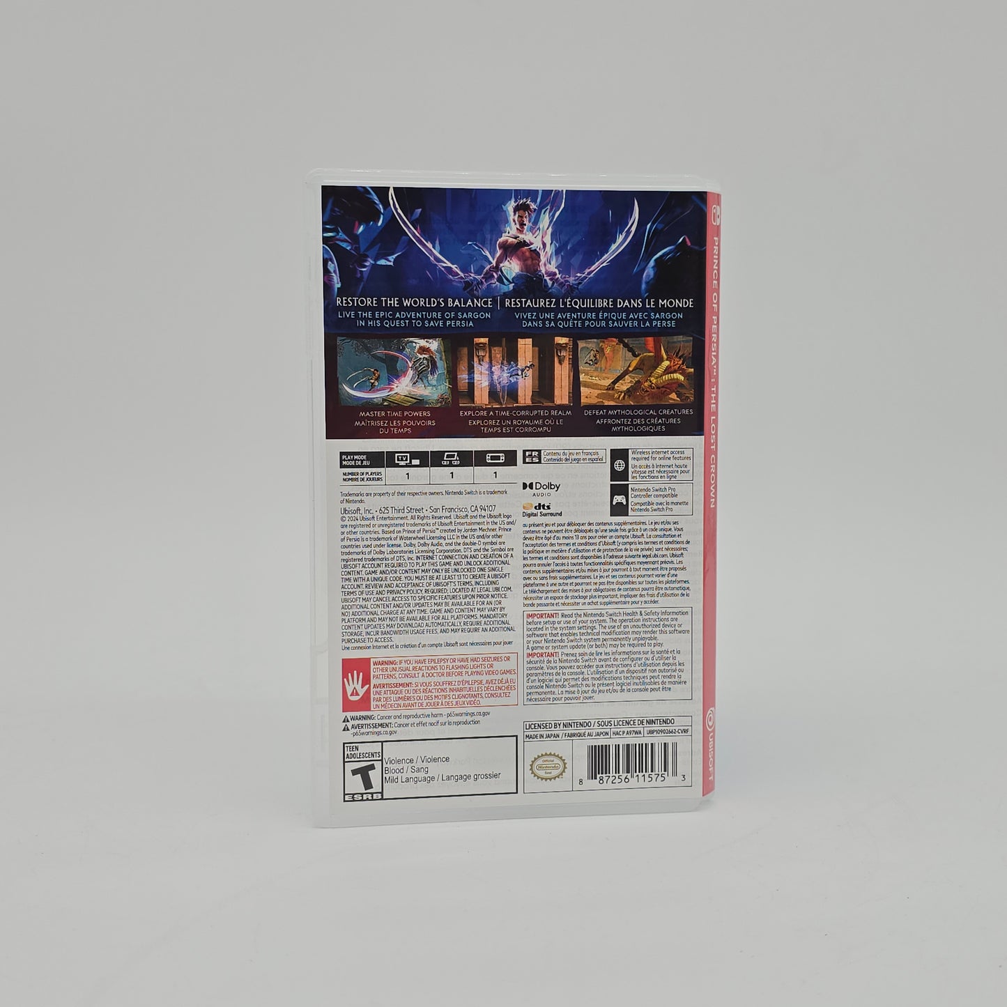 Prince of Persia the Last Crown for Nintendo Switch