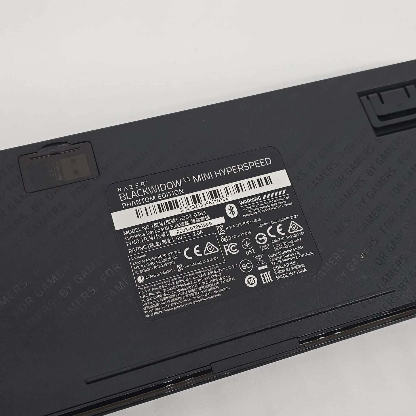 Razer Blackwidow V3 Mini Hyperspeed Phantom Edition, Wireless Mechanical Gaming Keyboard