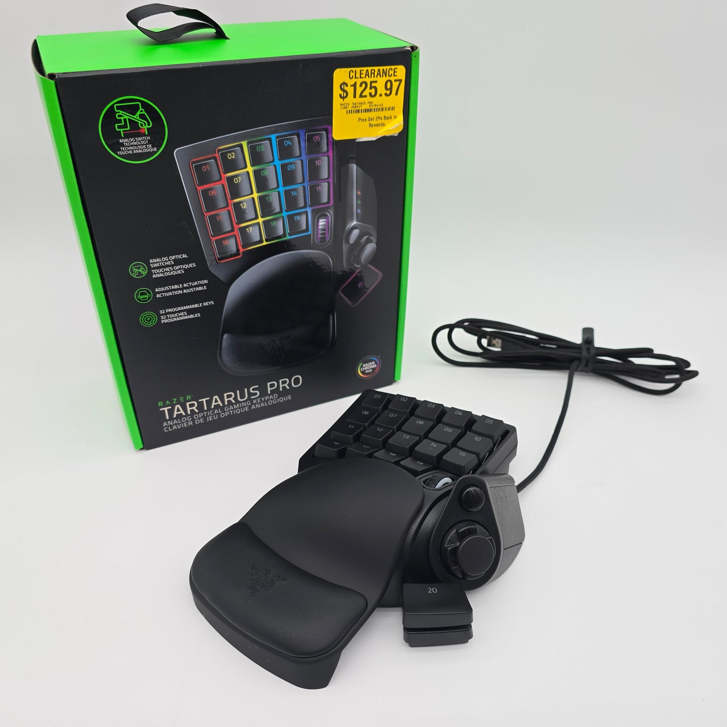 Razer Tartarus Pro Gaming Keypad, 32 Programmable Keys, Rapid Trigger Function, Razer RGB Chroma Lighting, New