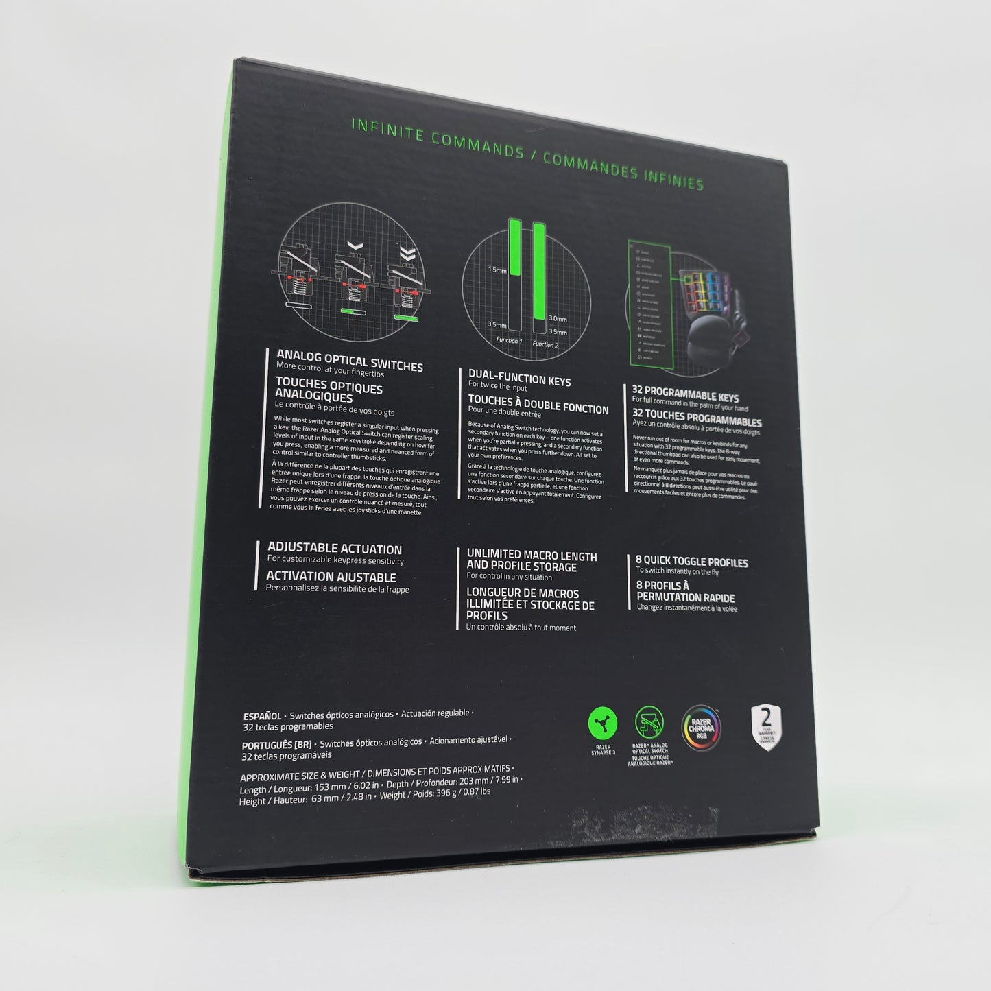 Razer Tartarus Pro Gaming Keypad, 32 Programmable Keys, Rapid Trigger Function, Razer RGB Chroma Lighting, New