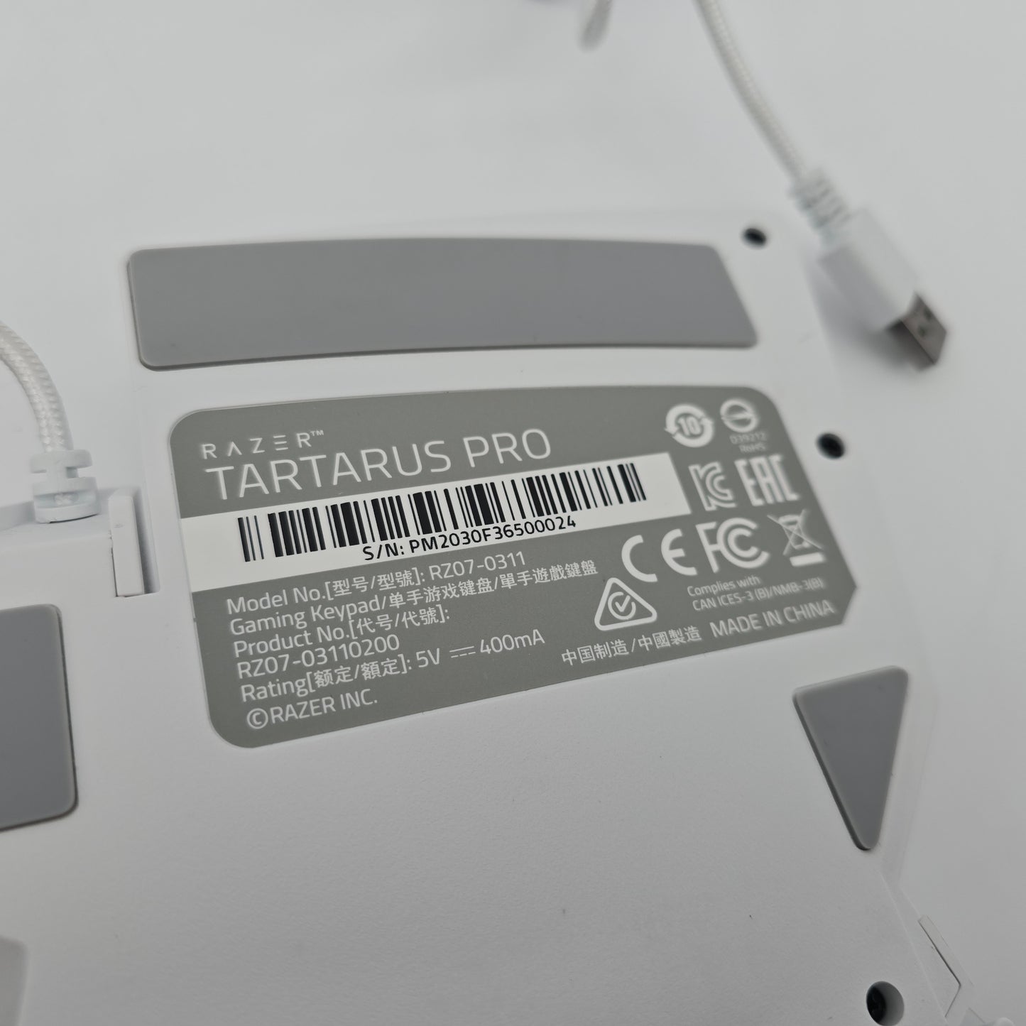 Razer Tartarus Pro Mercury White Analog Optical Gaming Keypad