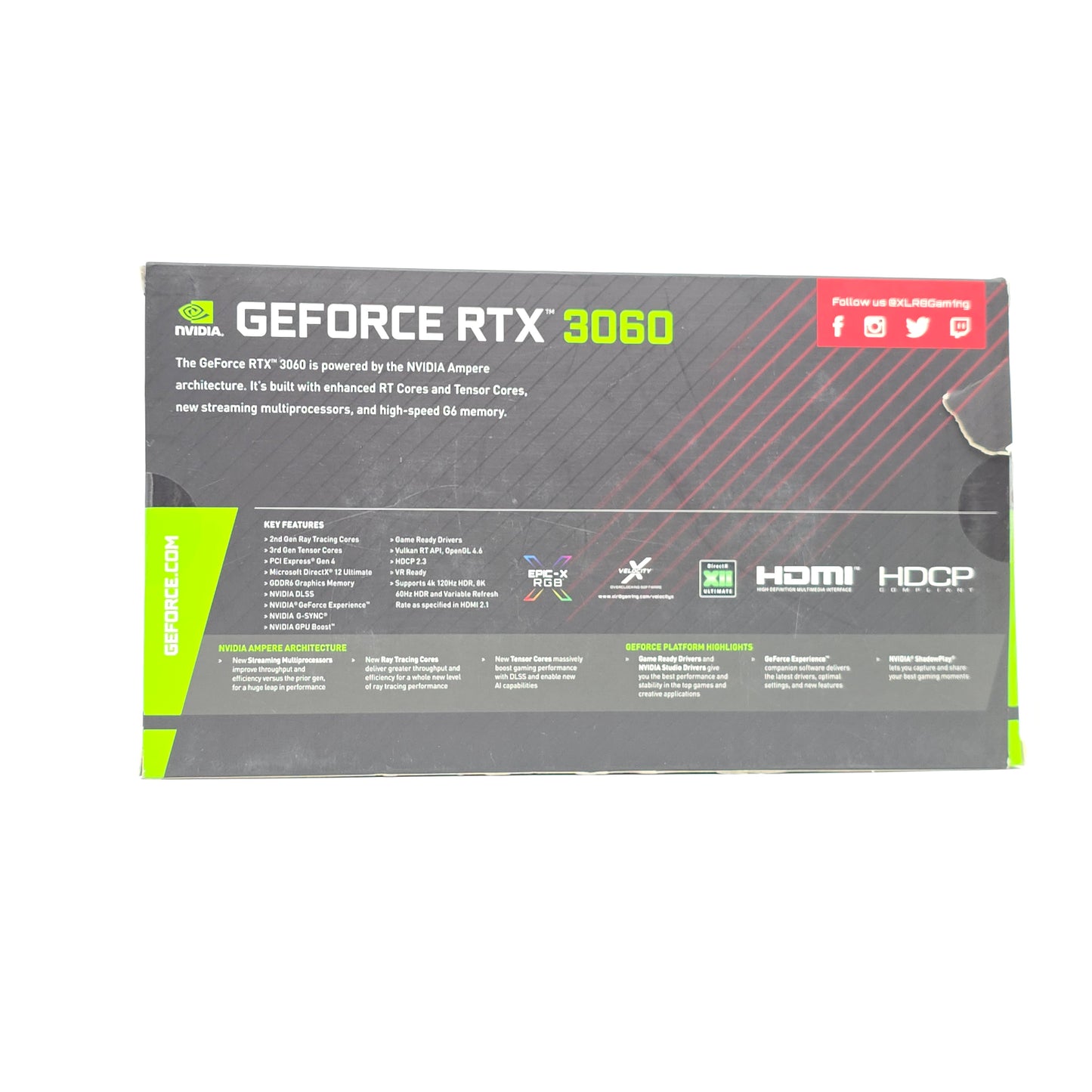 RTX 3060 PNY XLR8 Gaming 12GB, NVIDIA Gaming Graphics Card GPU