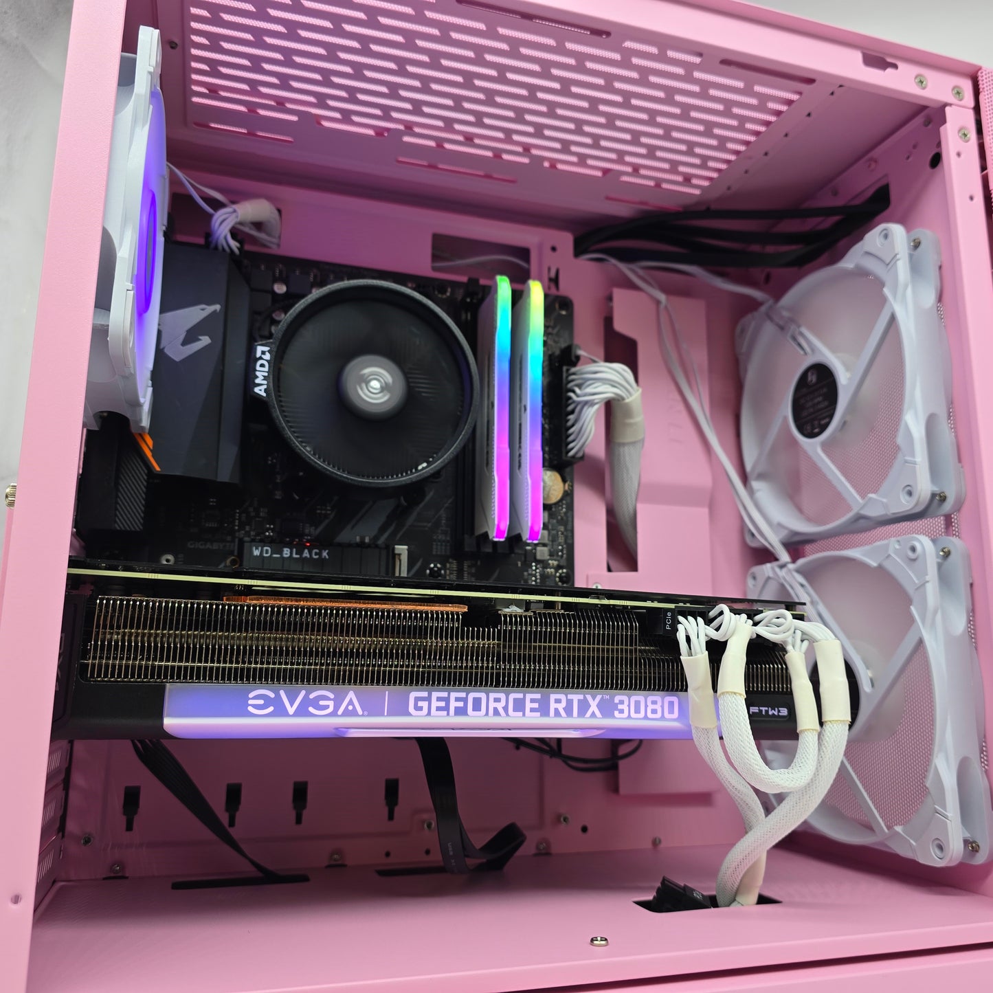 RTX 3080, Ryzen 5600, 32GB RAM, 1TB NVMe, Custom Pink Gaming PC