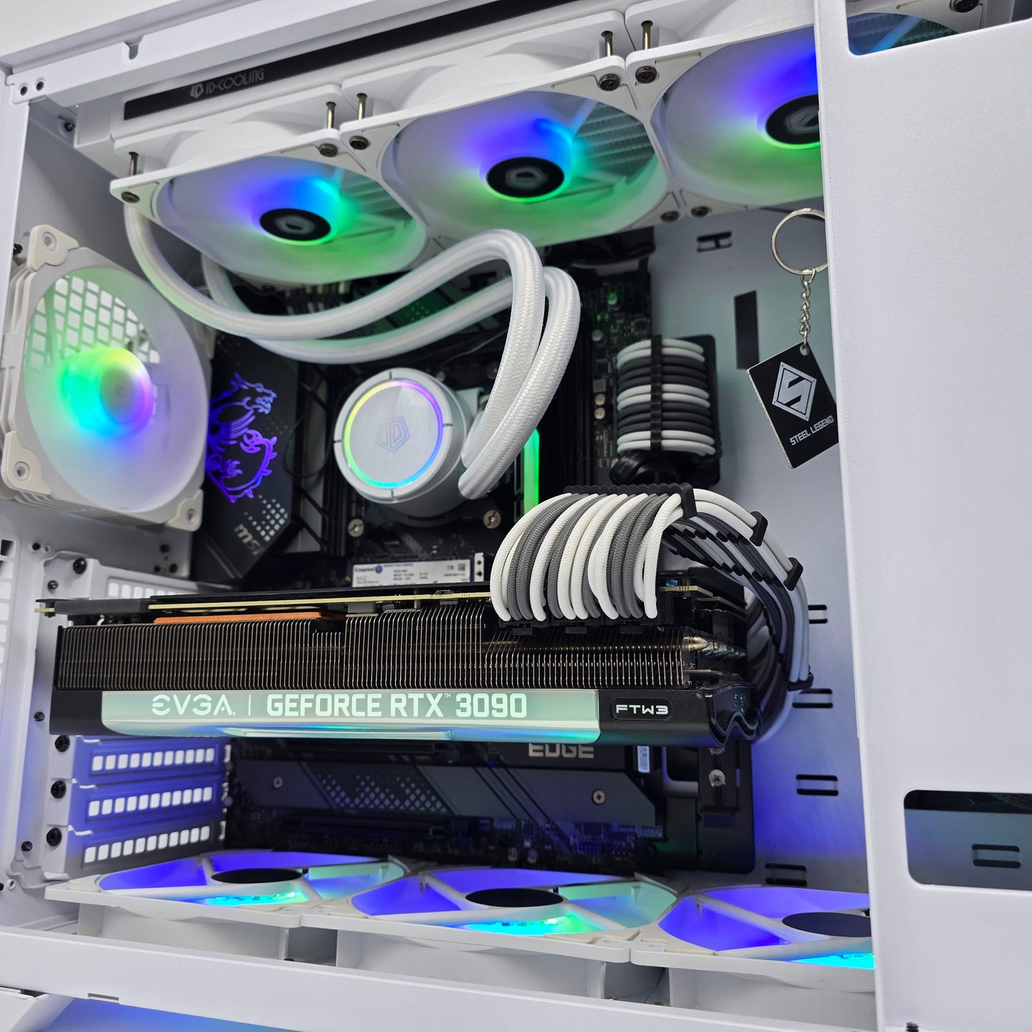 RTX 3090 FTW3 24GB, Intel i9-13900K, 32GB RAM, 3TB NVMe, Custom White Liquid Cooled Gaming PC