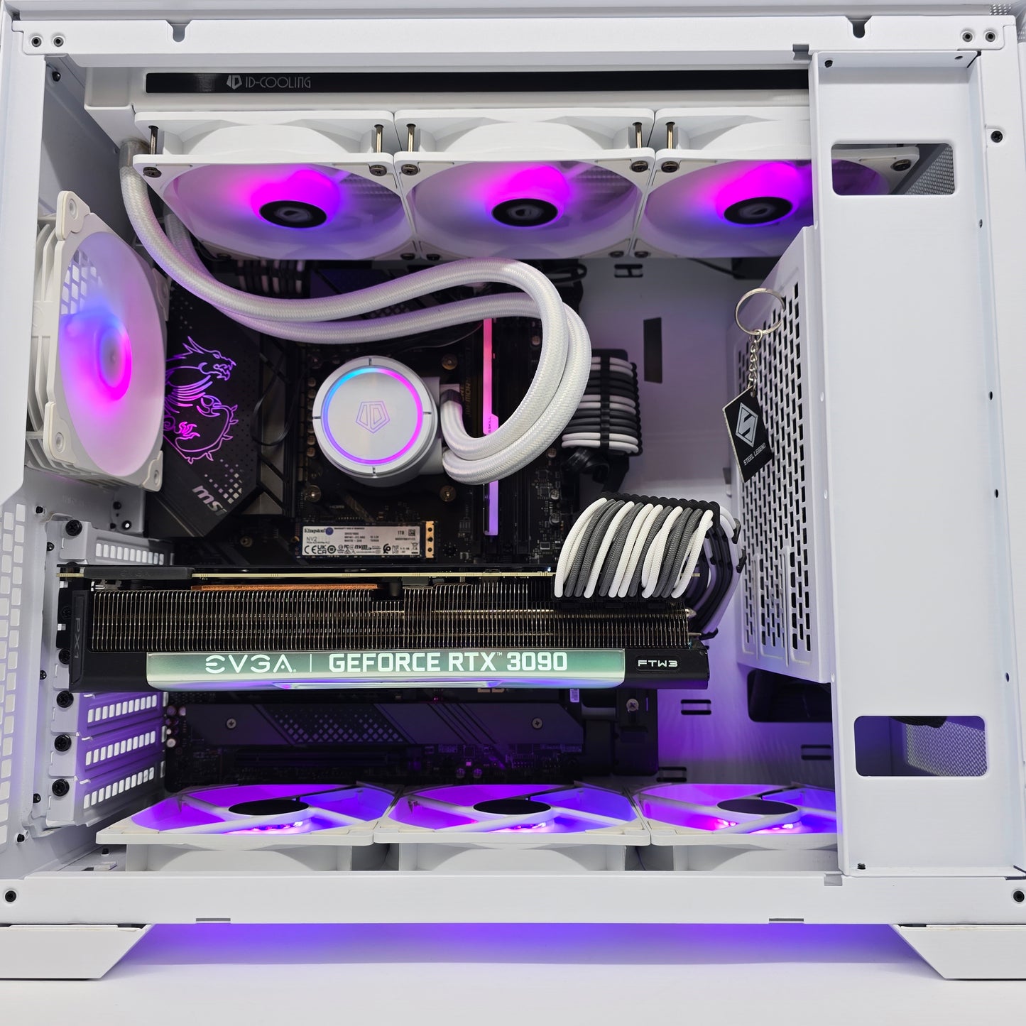 RTX 3090 FTW3 24GB, Intel i9-13900K, 32GB RAM, 3TB NVMe, Custom White Liquid Cooled Gaming PC