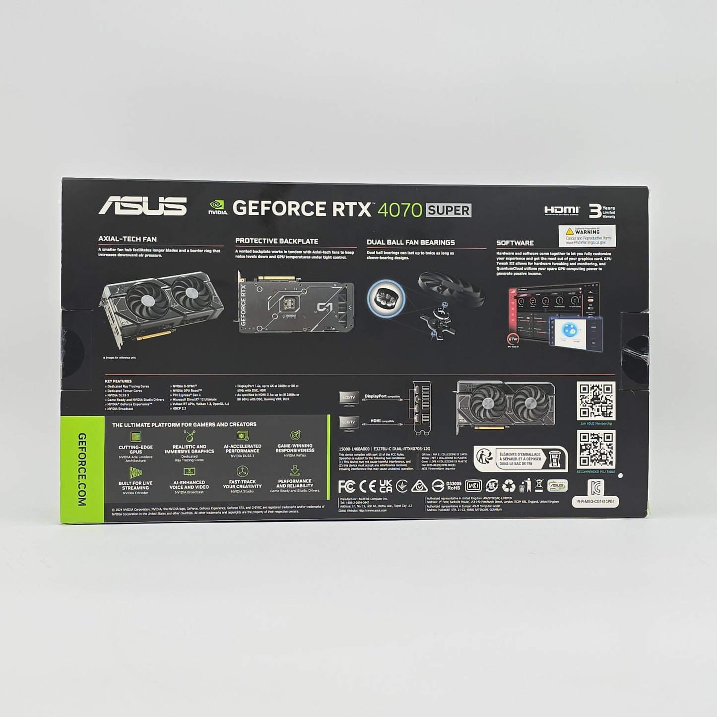 RTX 4070 Super ASUS DUAL 12GB, NVIDIA Gaming Graphics Card GPU