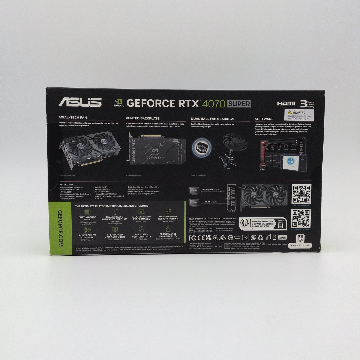 RTX 4070 Super ASUS Dual OC 12GB, NVIDIA Gaming Graphics Card GPU