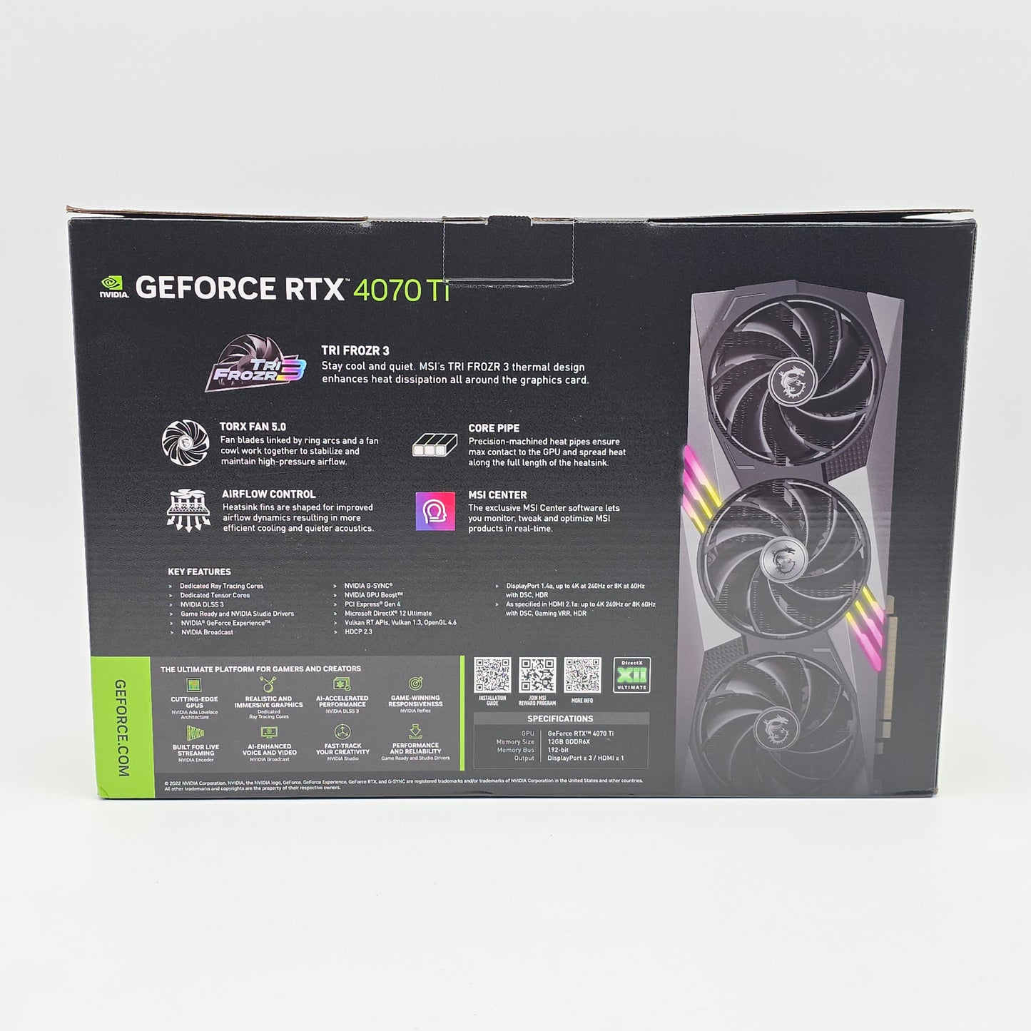 RTX 4070 Ti MSI Gaming X Trio 12GB, NVIDIA Gaming Graphics Card GPU
