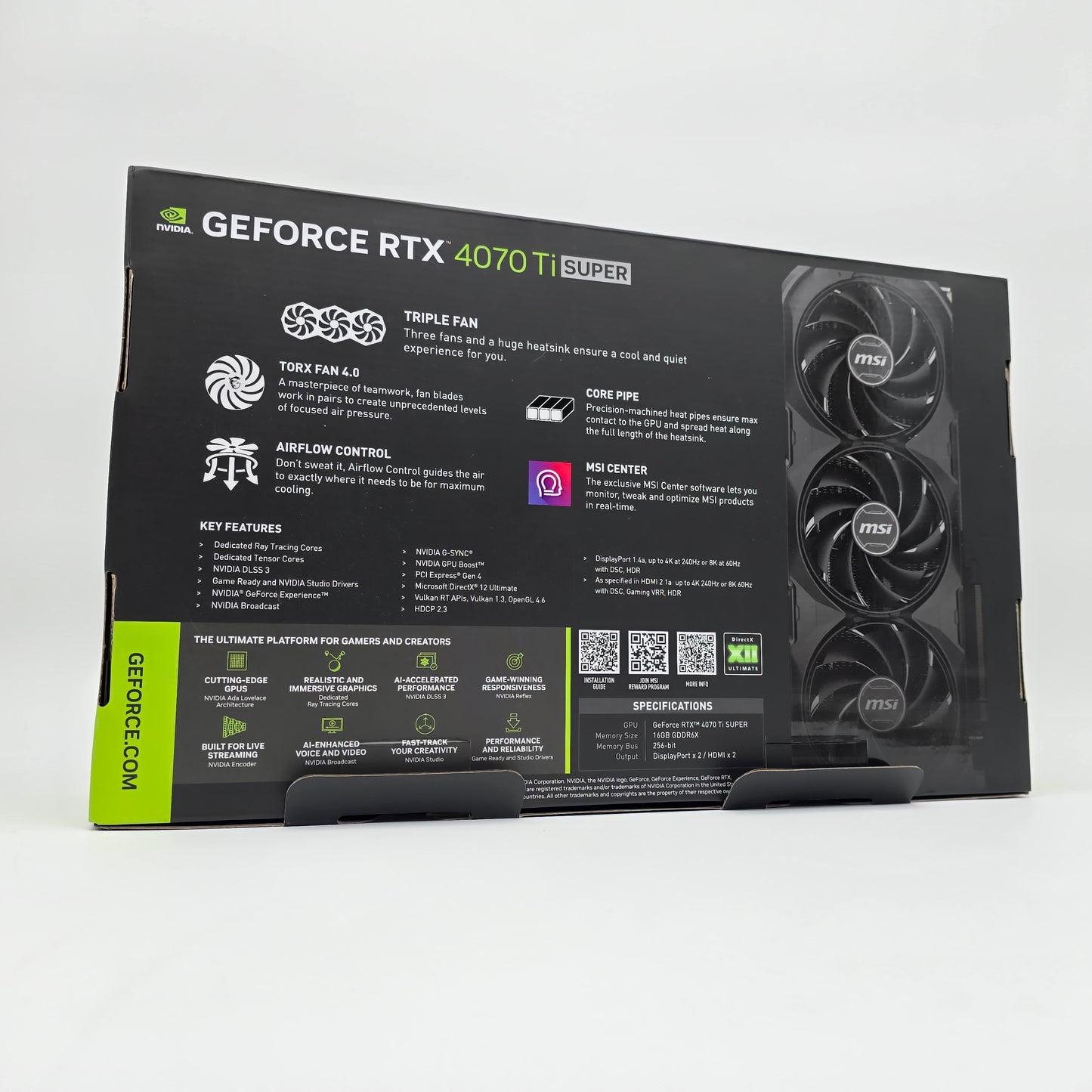 RTX 4070Ti Super MSI VENTUS 3X OC Black Edition 16GB, NVIDIA Gaming Graphics Card GPU