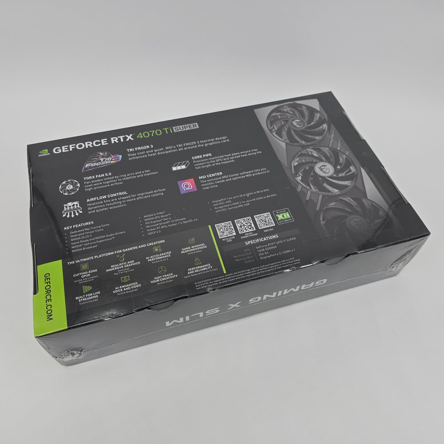 RTX 4070Ti Super MSI Gaming X Slim 16GB, NVIDIA Gaming Graphics Card GPU
