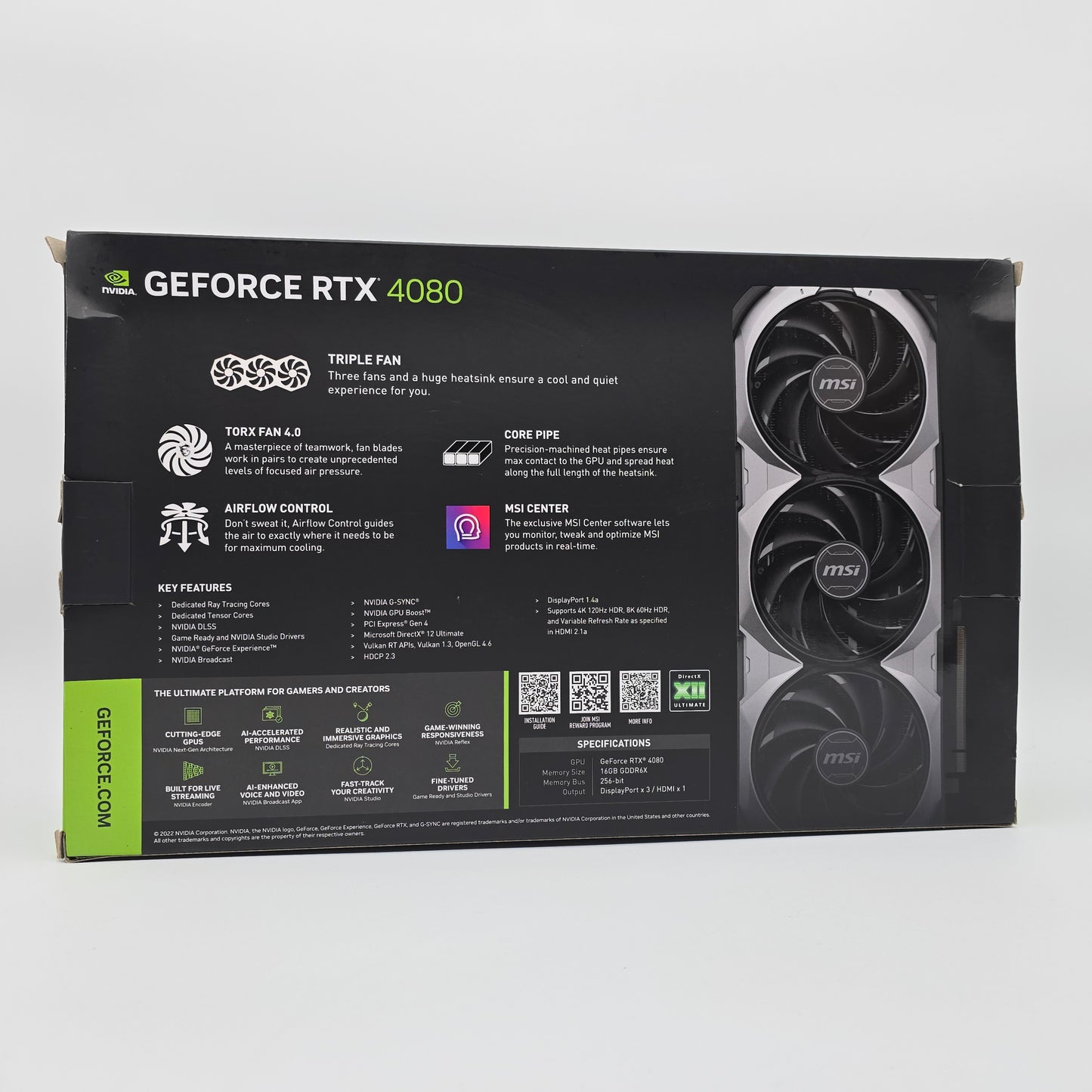 RTX 4080 MSI Ventus 3x OC Edition 16GB, NVIDIA Gaming Graphics Card GPU