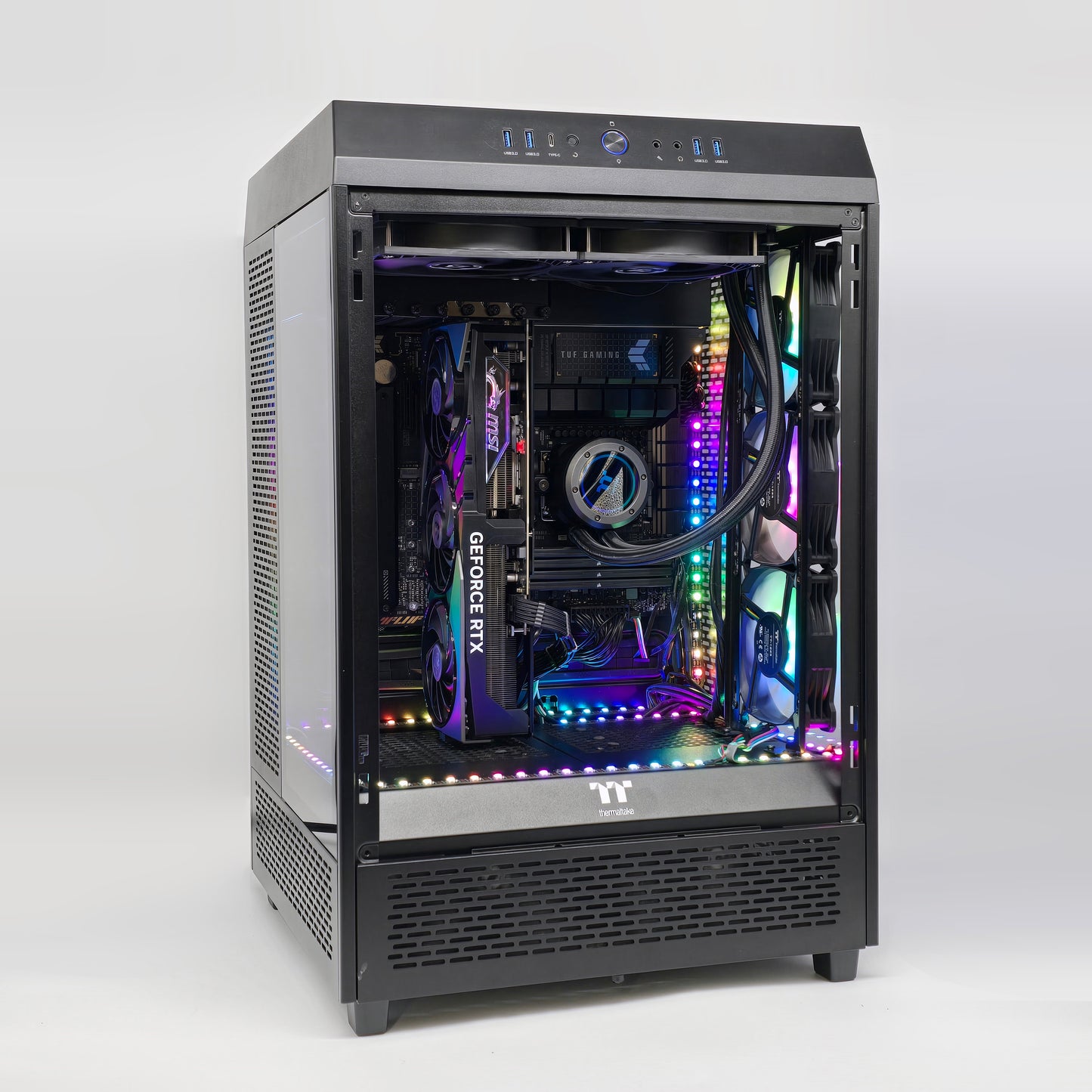 RTX 4090, Ryzen 7900X, 128GB DDR5, Thermaltake Tower Custom Liquid Cooled Gaming PC