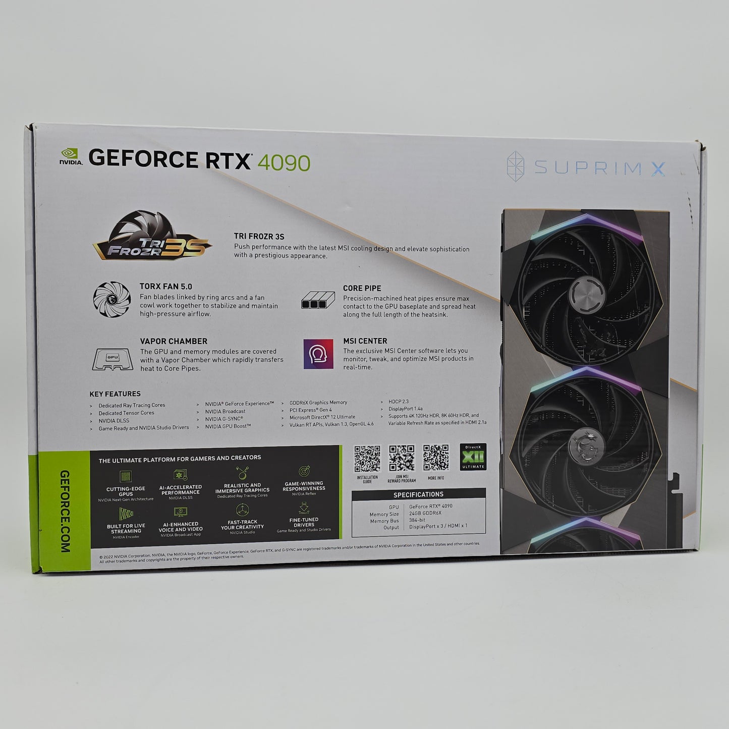 RTX 4090 MSI Suprim X Air 24GB, NVIDIA Gaming Graphics Card GPU