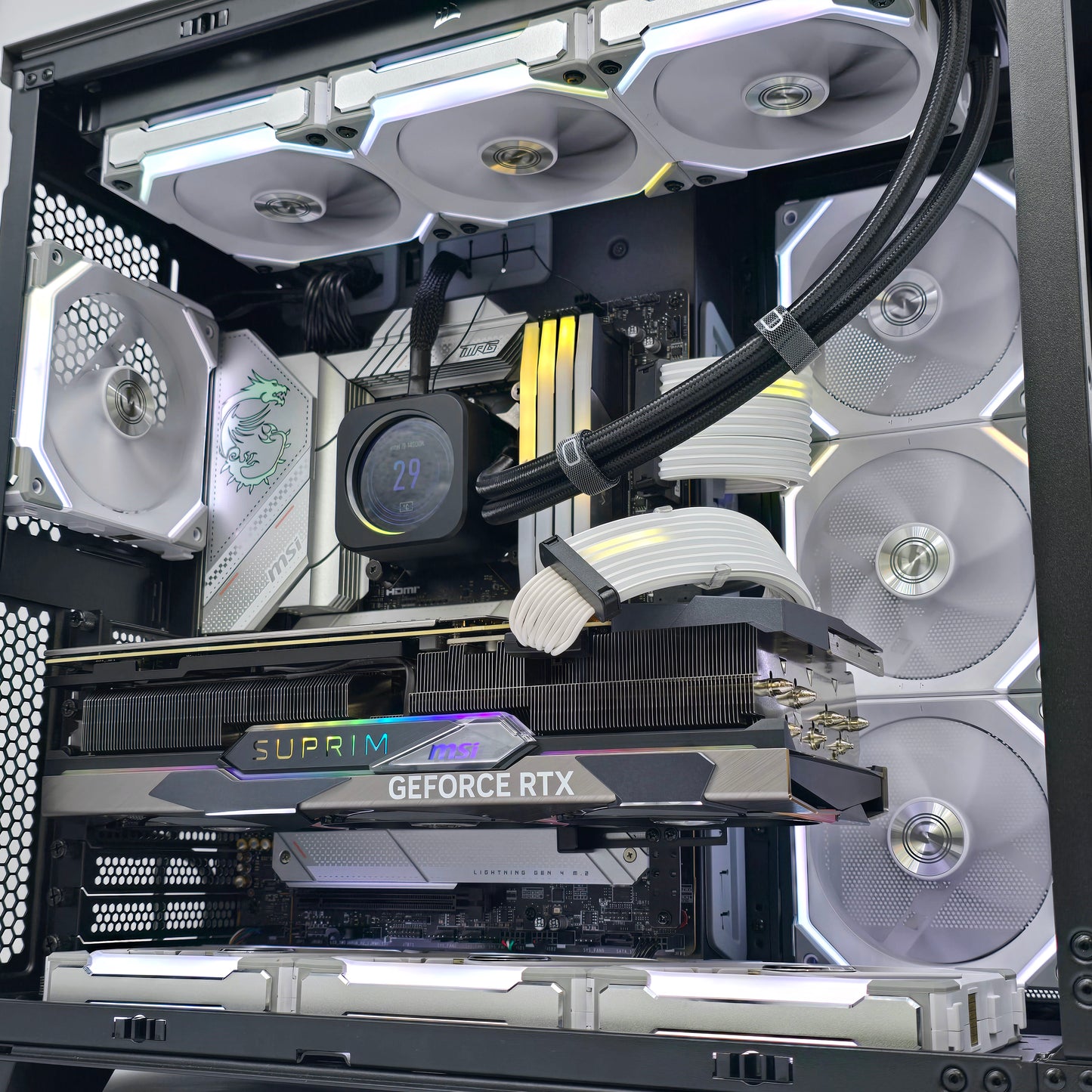 RTX 4090 SUPRIM X, i9-14900K, 128GB DDR5, 4TB NVMe, 1600W, Custom Liquid Cooled Gaming PC