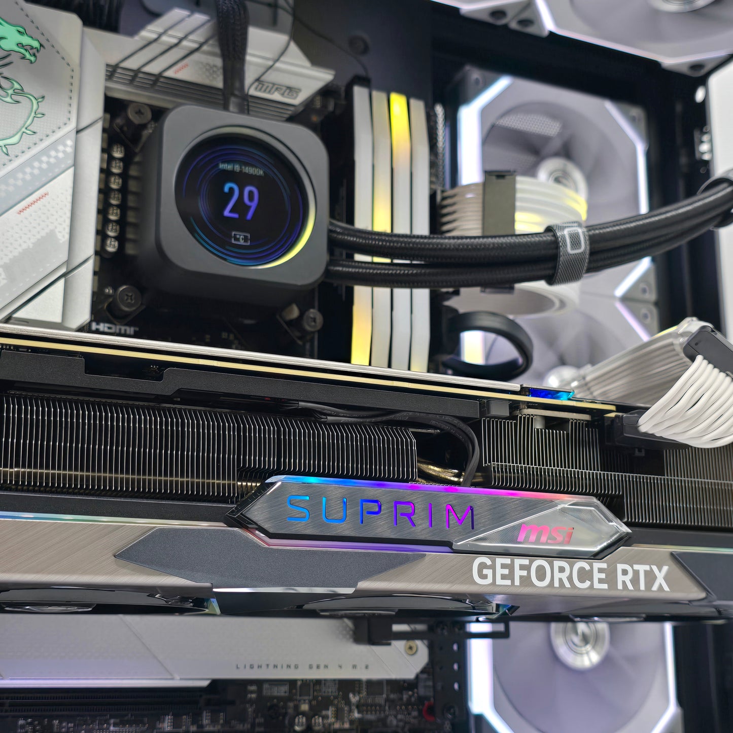 RTX 4090 SUPRIM X, i9-14900K, 128GB DDR5, 4TB NVMe, 1600W, Custom Liquid Cooled Gaming PC
