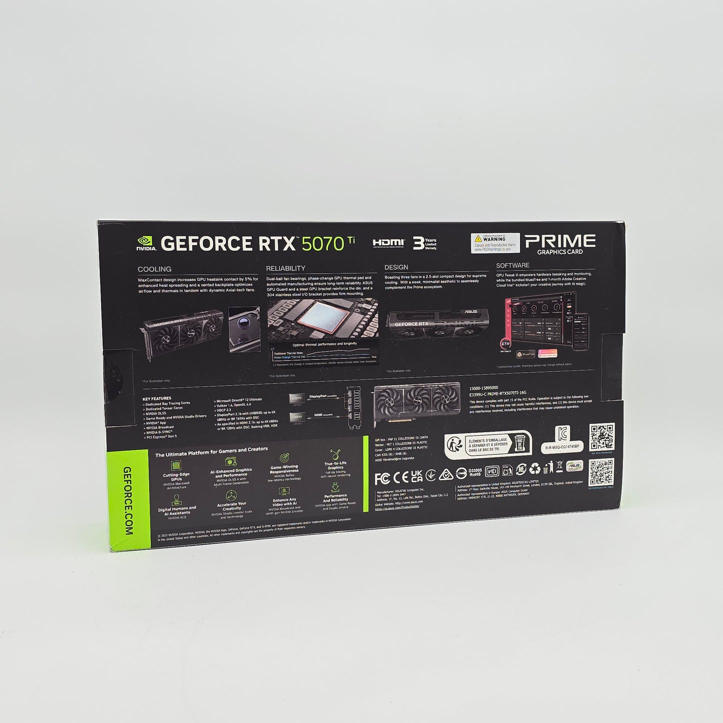 RTX 5070 Ti ASUS Prime OC 16GB, NVIDIA Gaming Graphics Card GPU, 5070Ti, Sealed