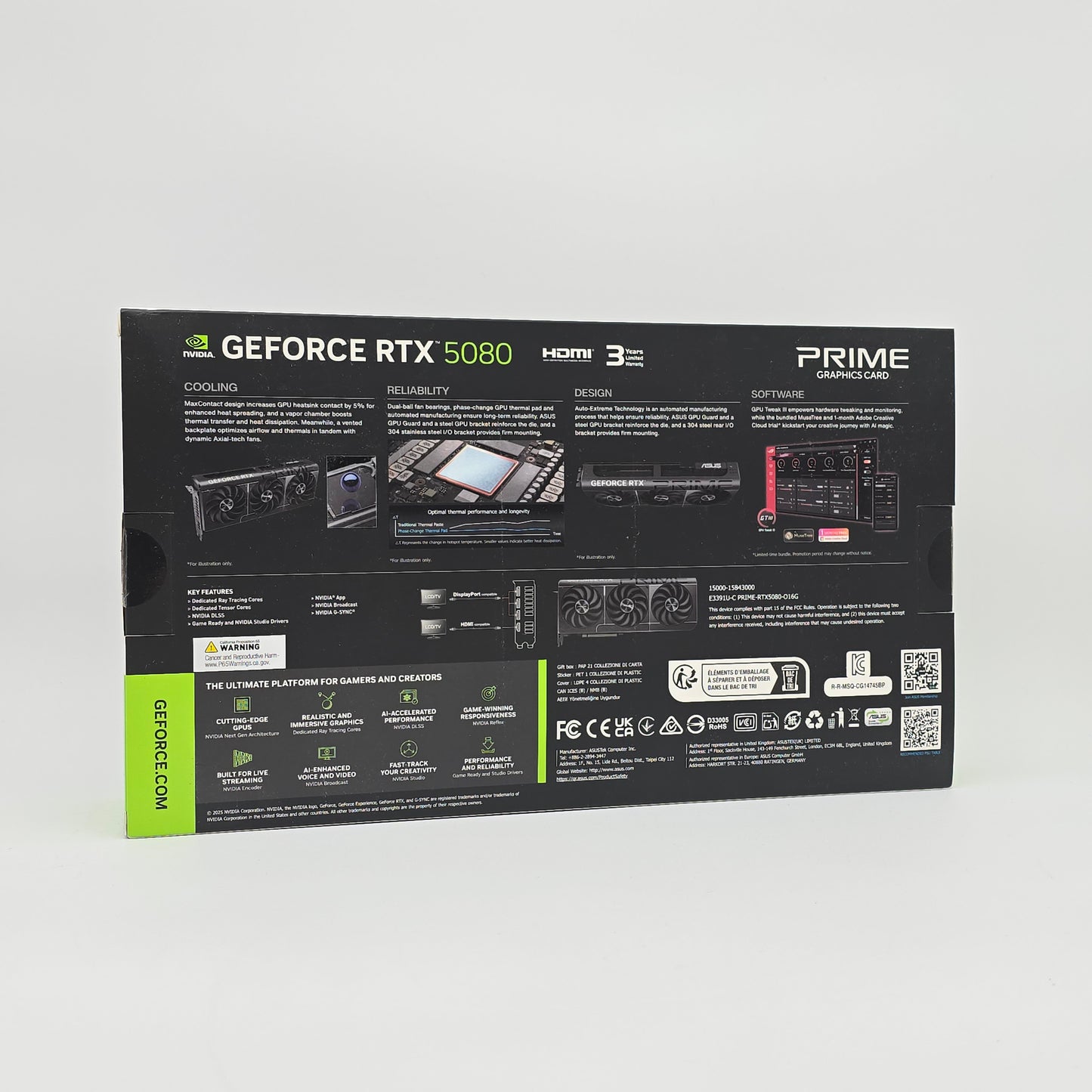 RTX 5080 ASUS PRIME OC 16GB, NVIDIA Gaming Graphics Card GPU