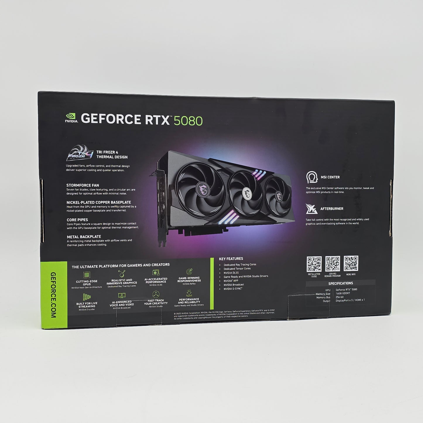RTX 5080 MSI Gaming Trio OC 16GB, NVIDIA Gaming Graphics Card GPU