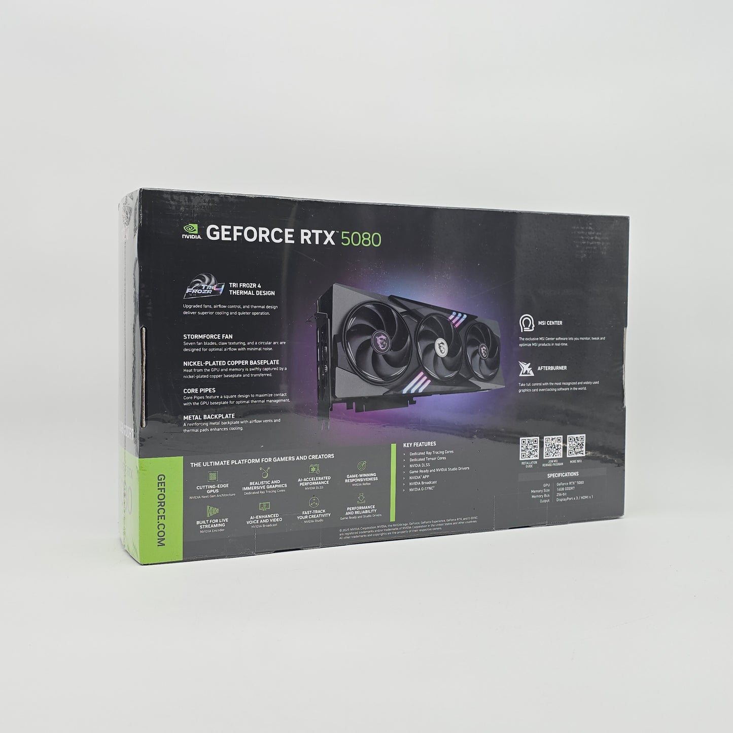 RTX 5080 MSI Gaming Trio OC 16GB, NVIDIA Gaming Graphics Card GPU