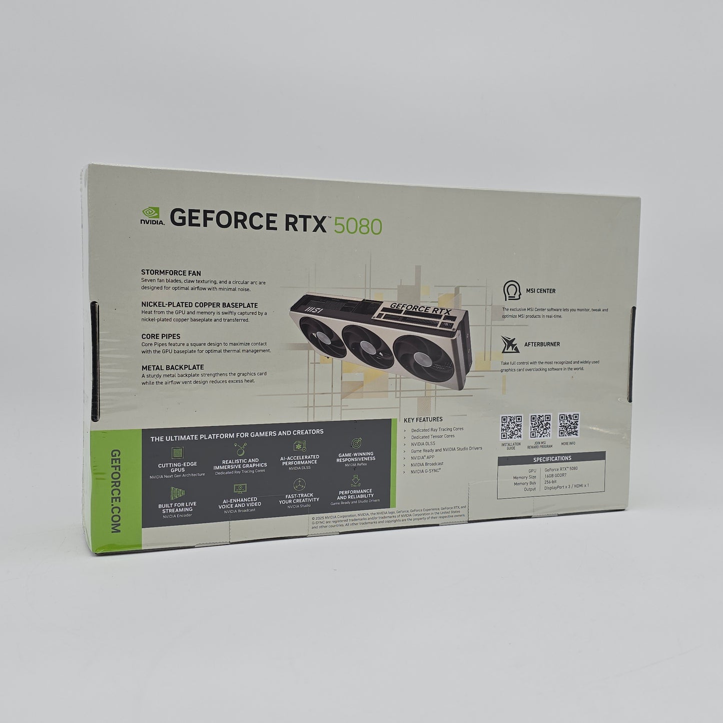 RTX 5080 MSI INSPIRE 3x OC 16GB, NVIDIA Gaming Graphics Card GPU