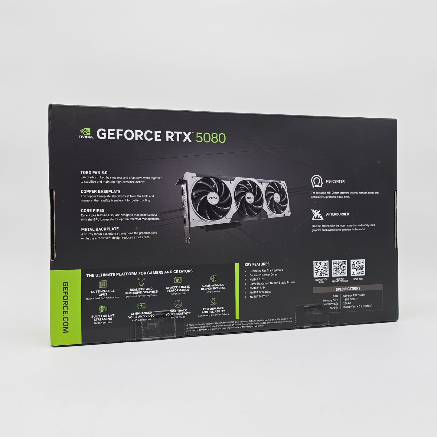 RTX 5080 MSI Ventus 3x OC 16GB, NVIDIA Gaming Graphics Card GPU
