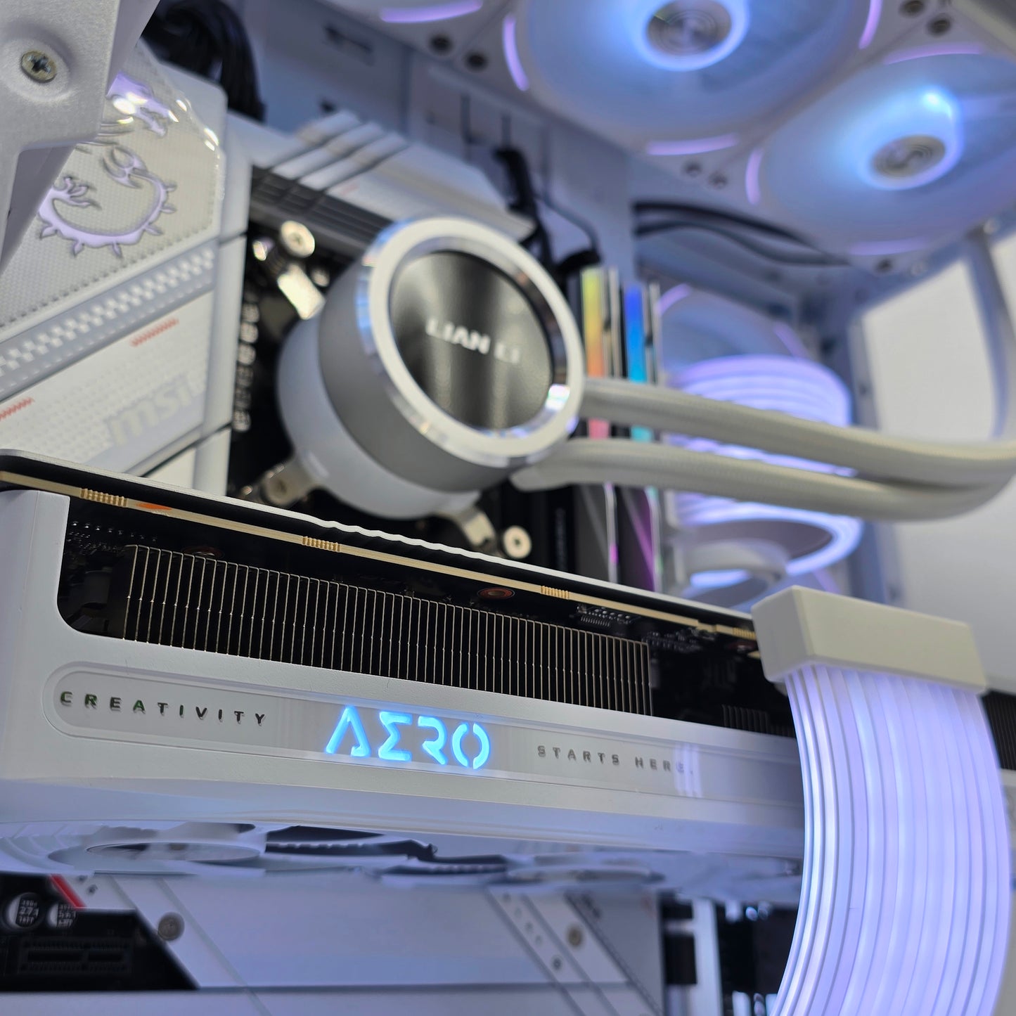 RTX 5080, Intel i9-14900K, 32GB DDR5, 2TB NVMe, Custom White Liquid Cooled Gaming PC