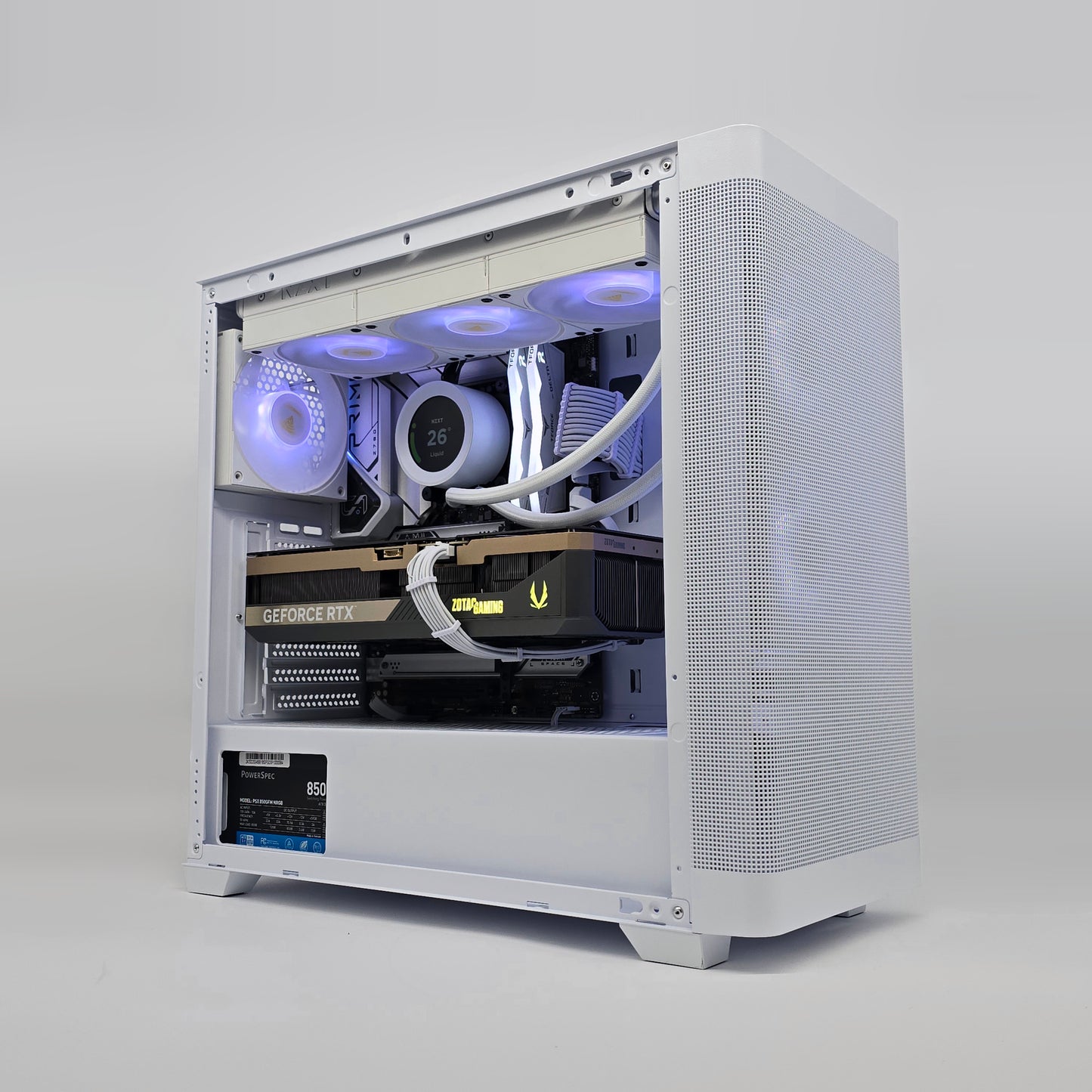 RTX 5080, Intel i9-14900K, 32GB DDR5, 2TB NVMe, LCD AIO Liquid Cooled Custom White Gaming PC