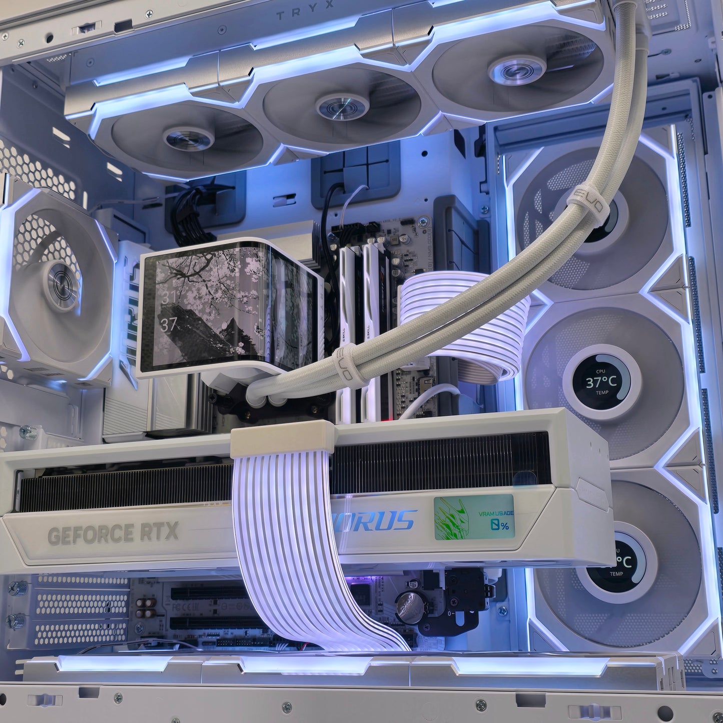 RTX 5090, Ryzen 9800X3D, 4TB NVMe, 64GB DDR5, Custom White Liquid Cooled Gaming PC