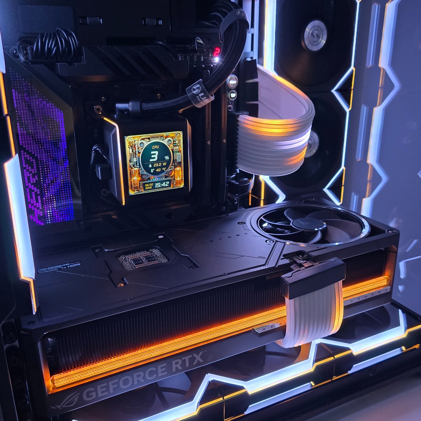 RTX 5090 ASTRAL, Ryzen 9800X3D, 64GB DDR5, Custom LCD Liquid Cooled Gaming PC