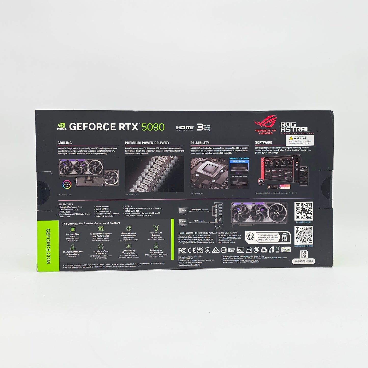 RTX 5090 ASUS ROG ASTRAL OC 32GB, NVIDIA Gaming Graphics Card GPU