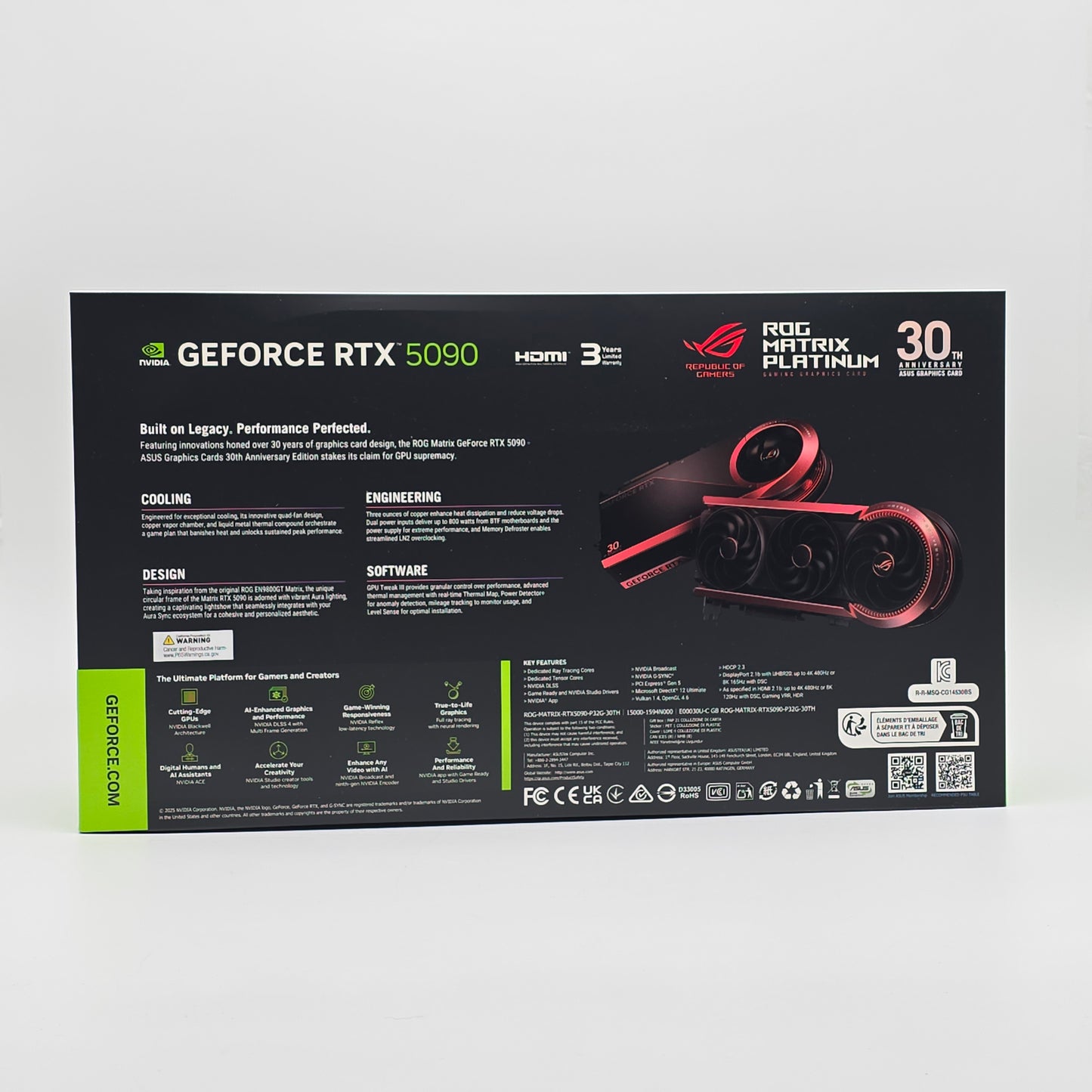RTX 5090 ASUS ROG MATRIX PLATINUM 30th Anniversary Edition 32GB, NVIDIA Gaming Graphics Card GPU