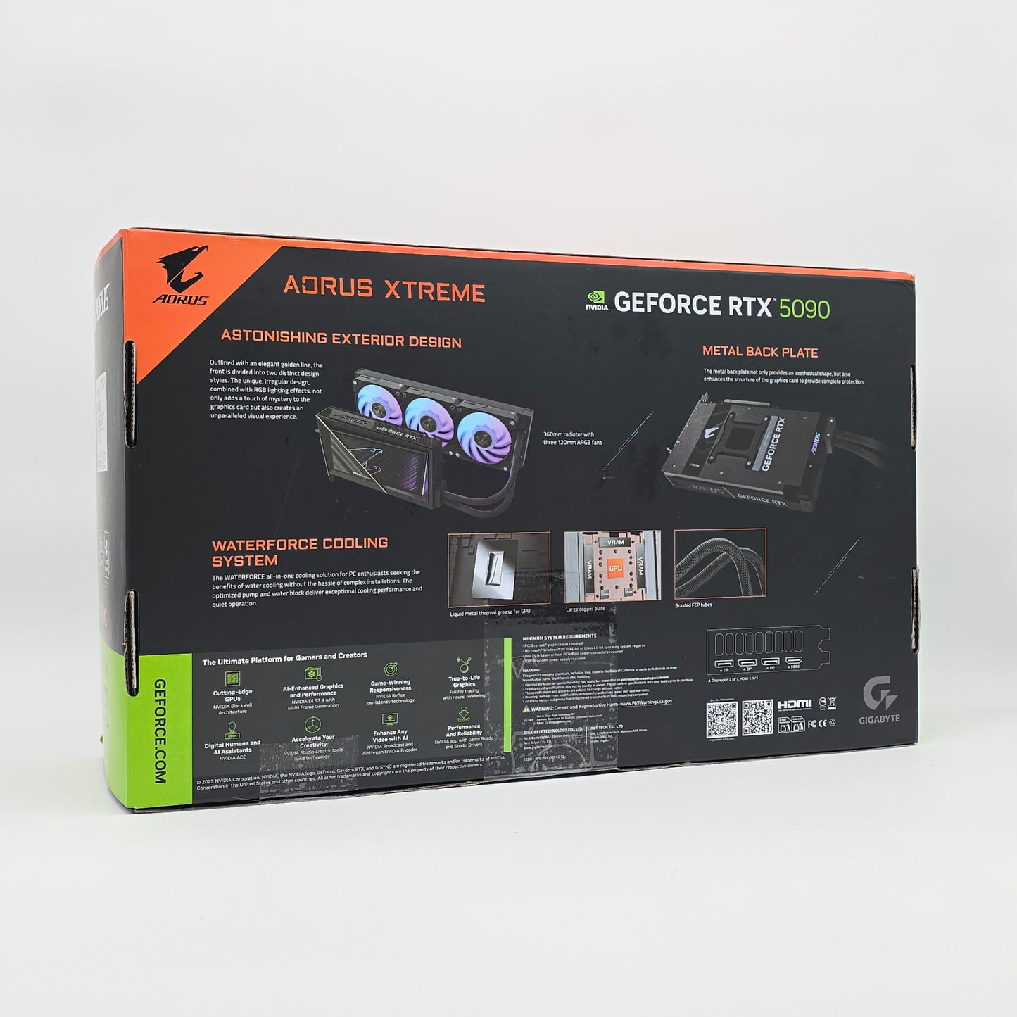 RTX 5090 Gigabyte Aorus XTREME Waterforce 32GB, NVIDIA Gaming Graphics Card GPU AIO Liquid Cooled