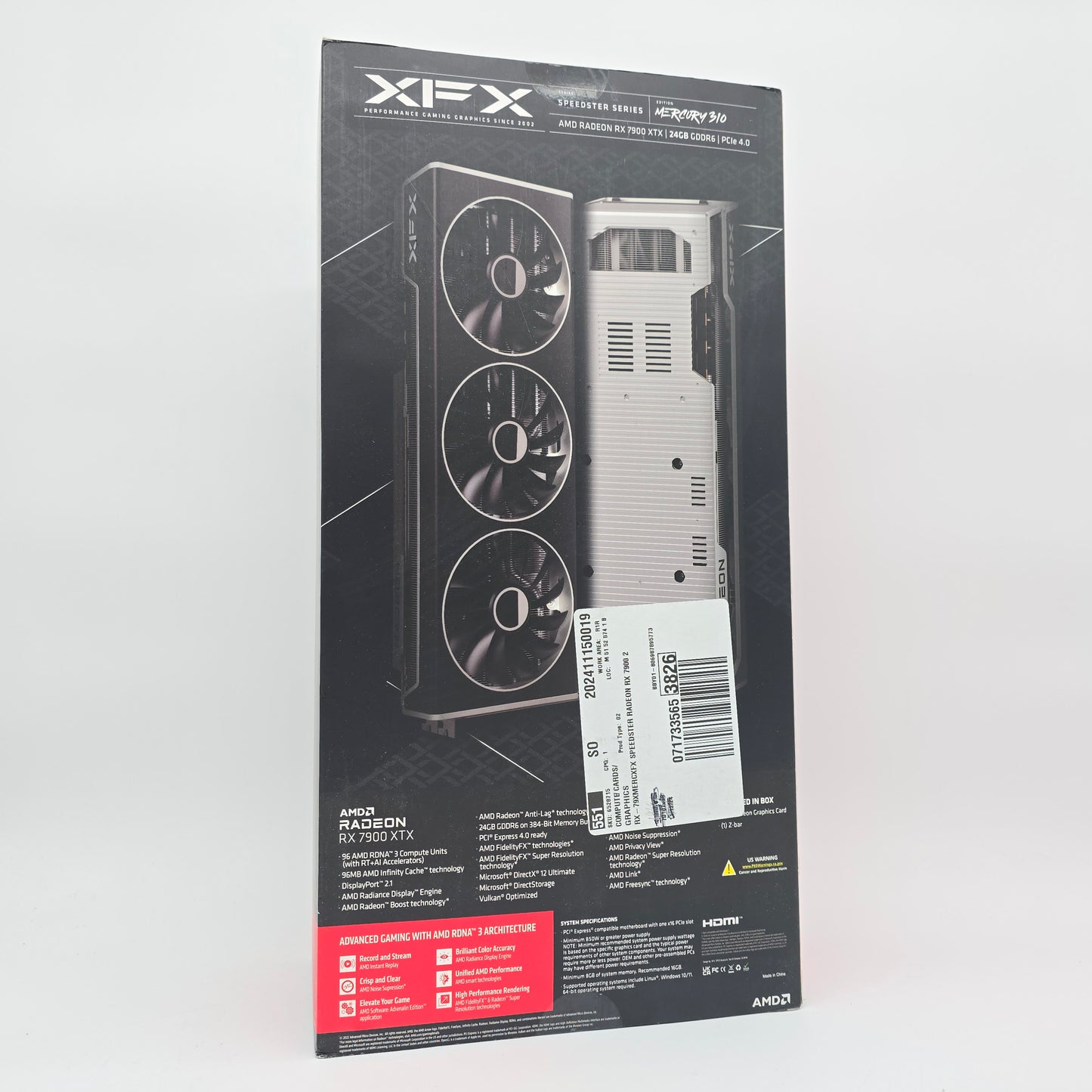 RX 7900XTX XFX Speedster Merc 310 24GB, AMD Radeon Gaming Graphics Card GPU