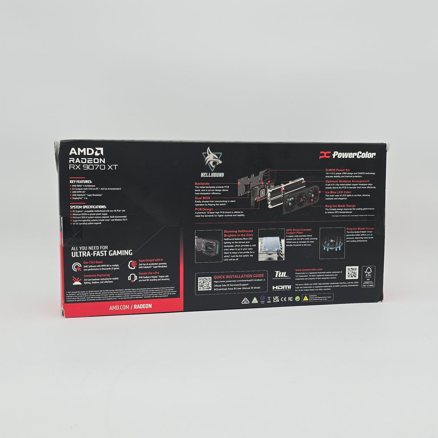RX 9070XT Powercolor Hellhound 16GB, AMD Radeon Gaming Graphics Card GPU