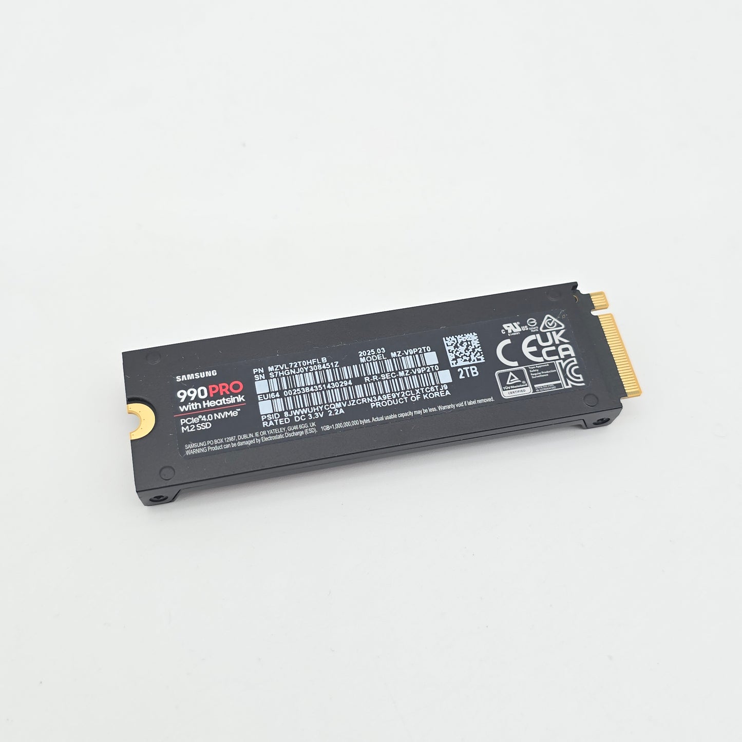 Samsung 990 Pro With Heatsink 2TB, M.2 NVMe SSD Storage