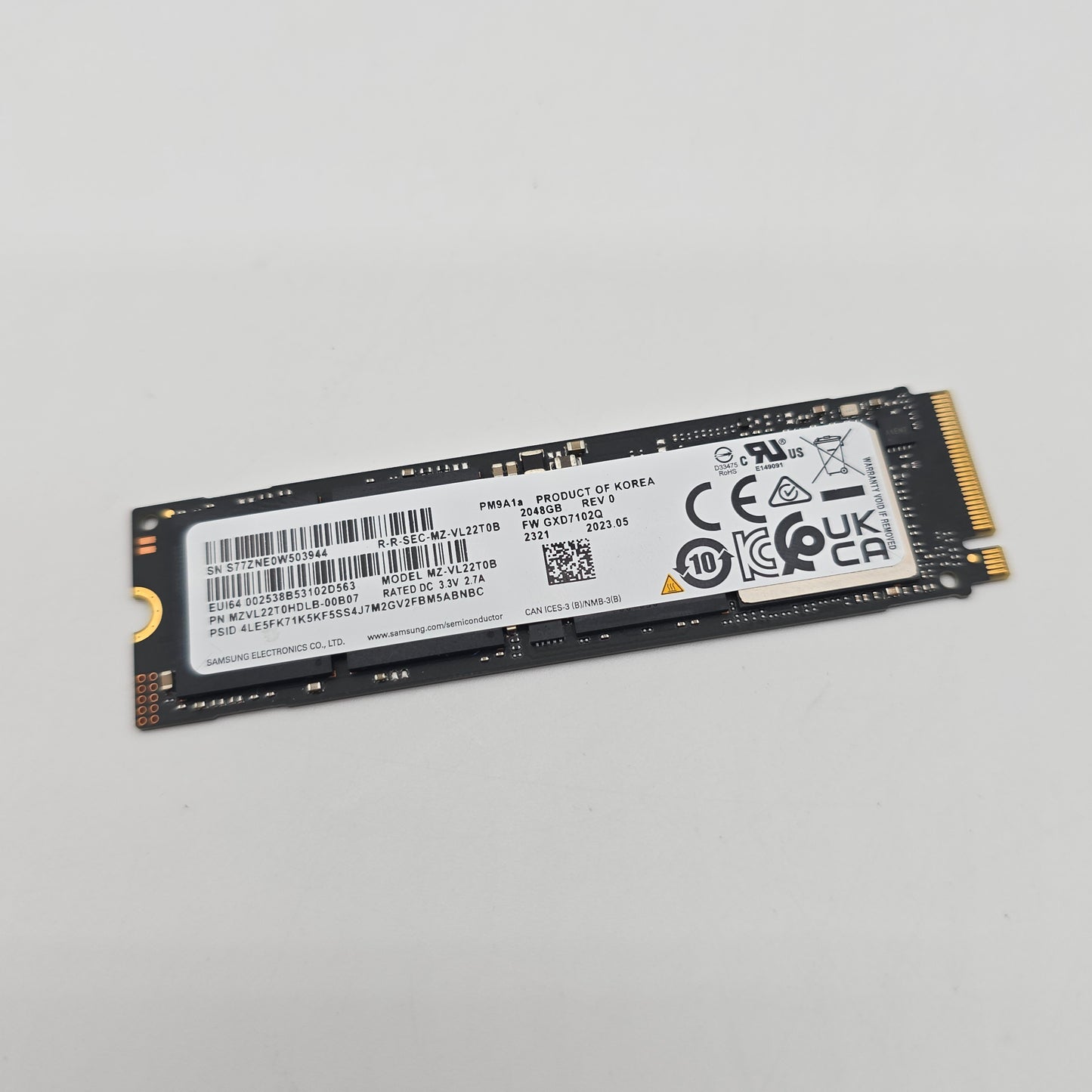 Samsung PM9A1 2TB M.2 NVMe Gen4 SSD, Internal Gaming Solid State Drive Storage
