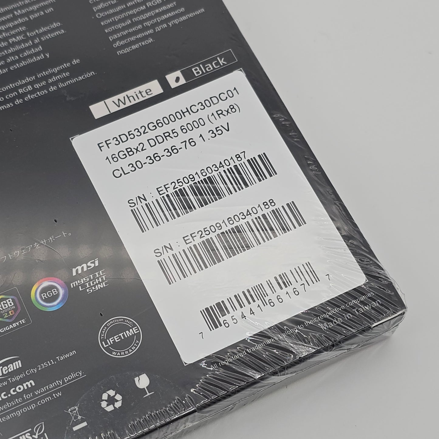 32GB Teamgroup T-Force Delta RGB DDR5 RAM, 6000MHz, Black, CL30