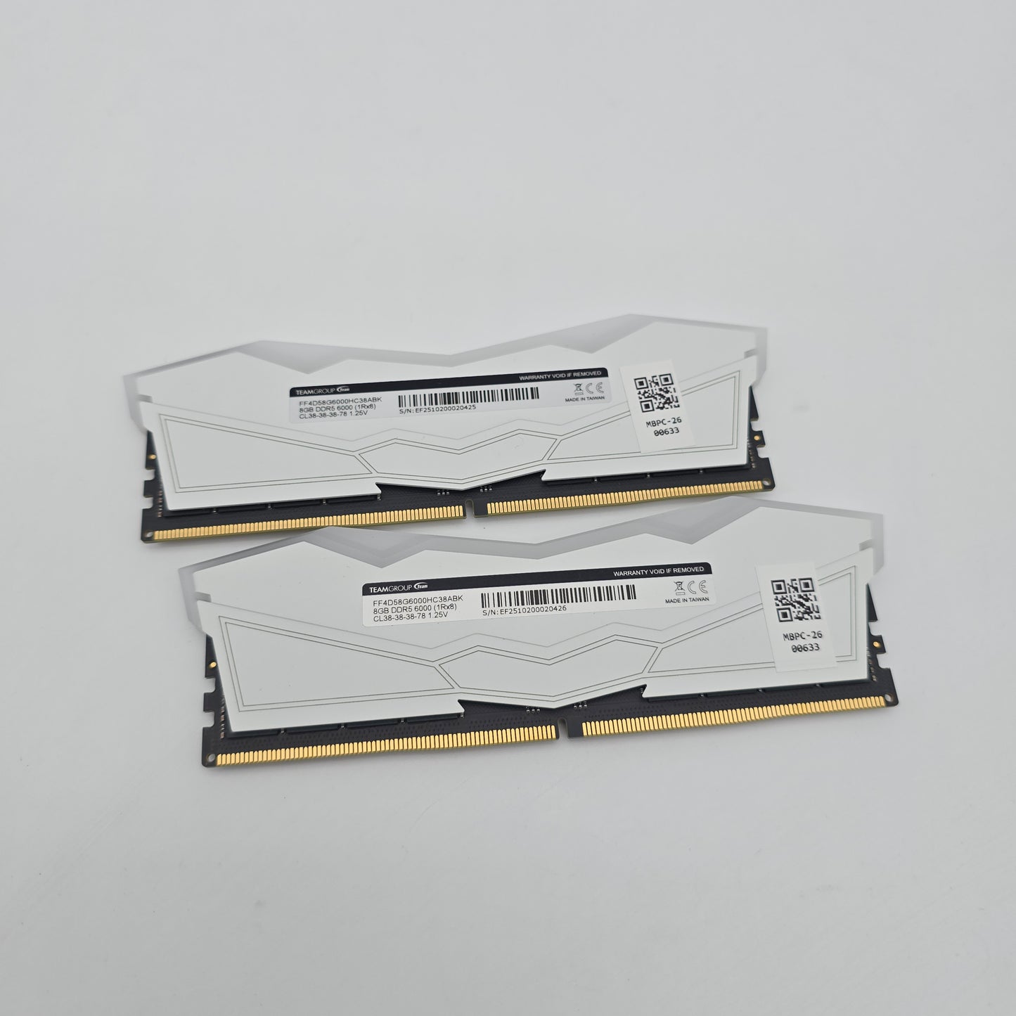 TeamGroup T-Force Delta R 16GB White DDR5, 6000MHz, CL38-38-38-78, Desktop Gaming Memory RAM (2x8GB)