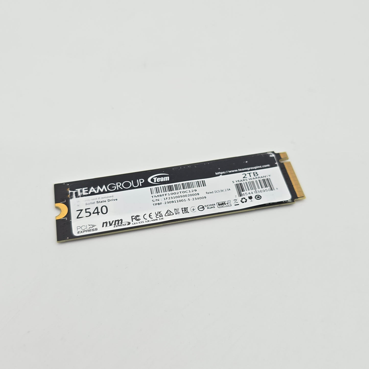 Teamgroup Z540 2TB Gen5 M.2 NVMe SSD Storage