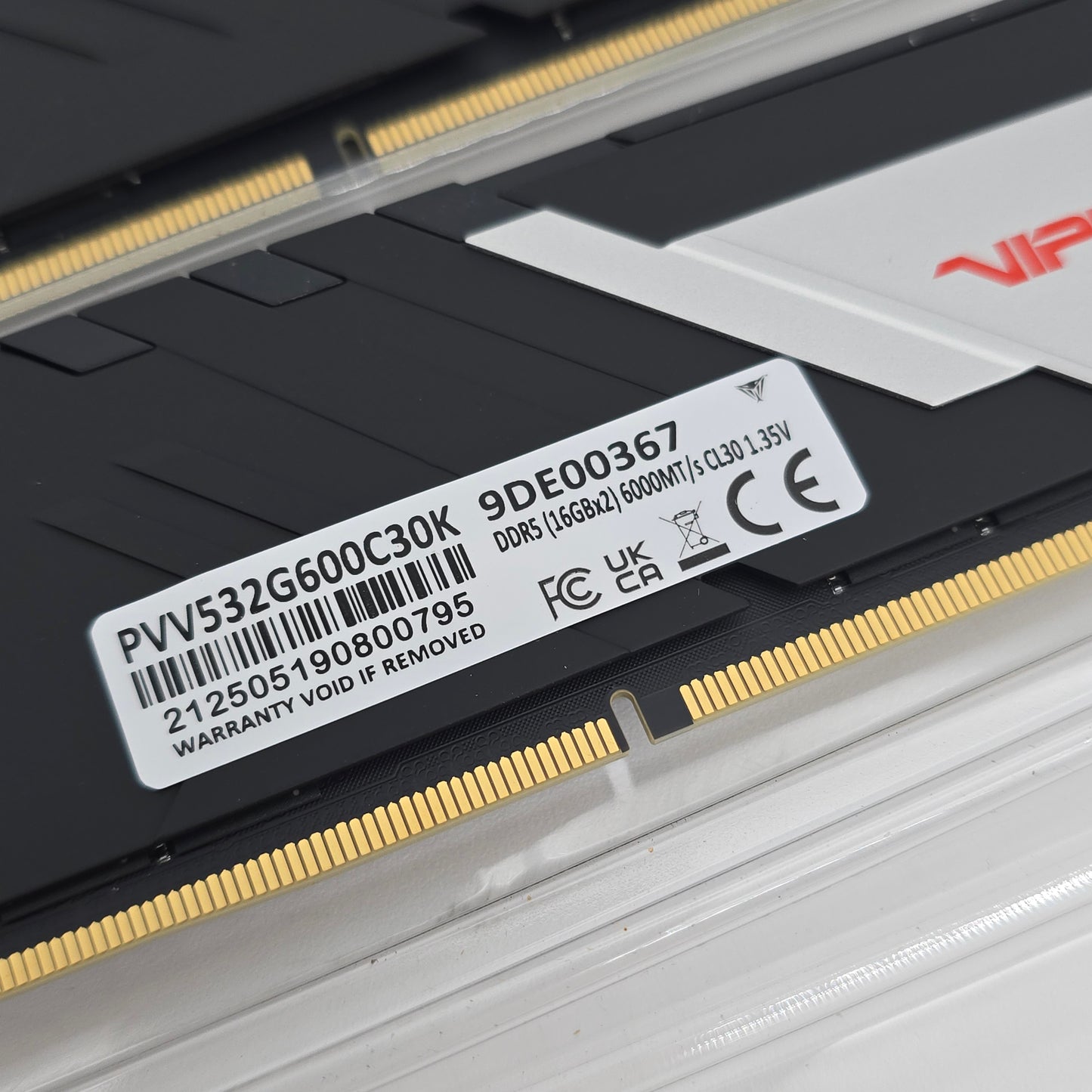 Patriot Viper 32GB DDR5 RAM 6000MHz, CL30, 2x16GB Memory Kit