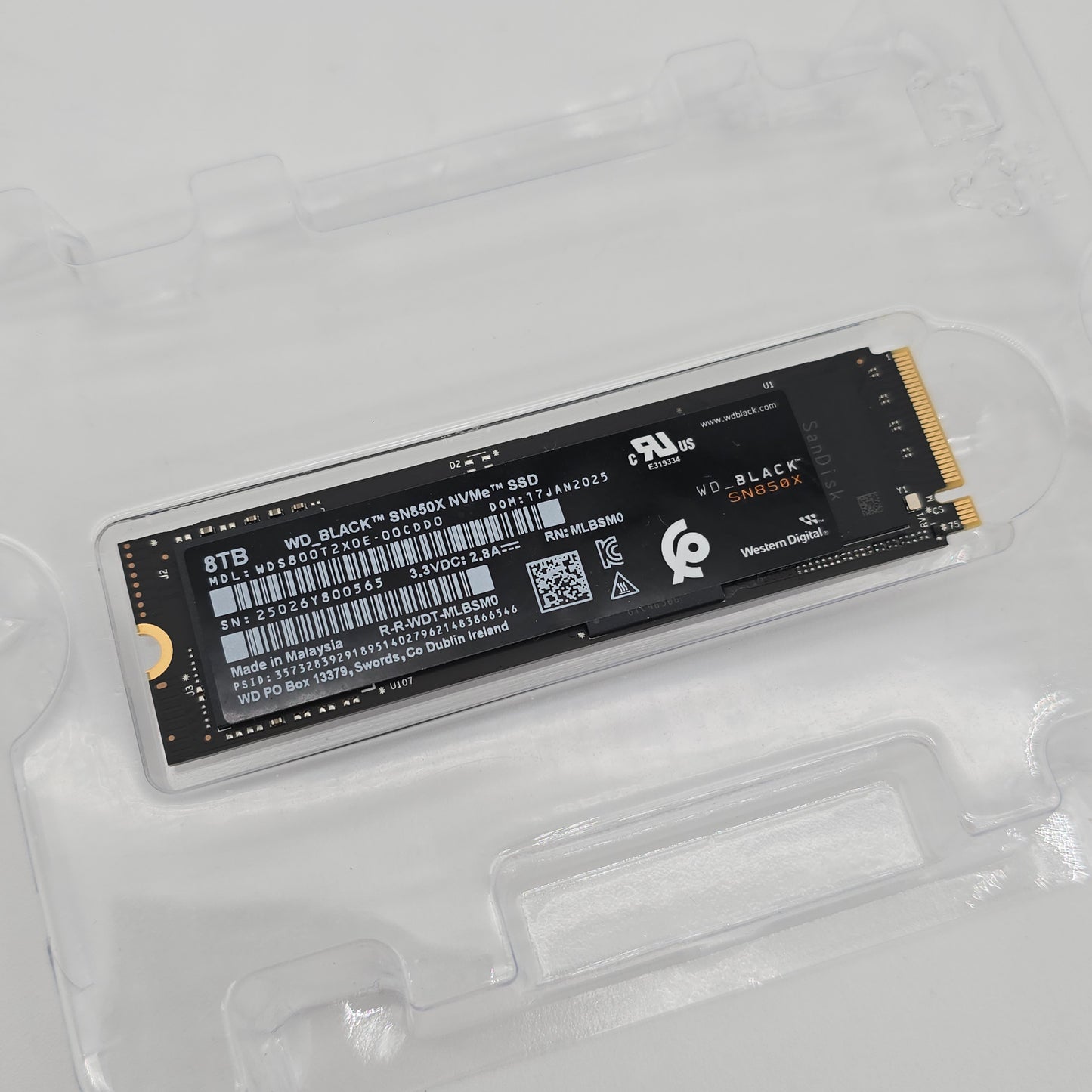 WD_Black SN850X 8TB NVMe SSD, Gen4 PCIe, M.2 2280, Up to 7,200 MB/s
