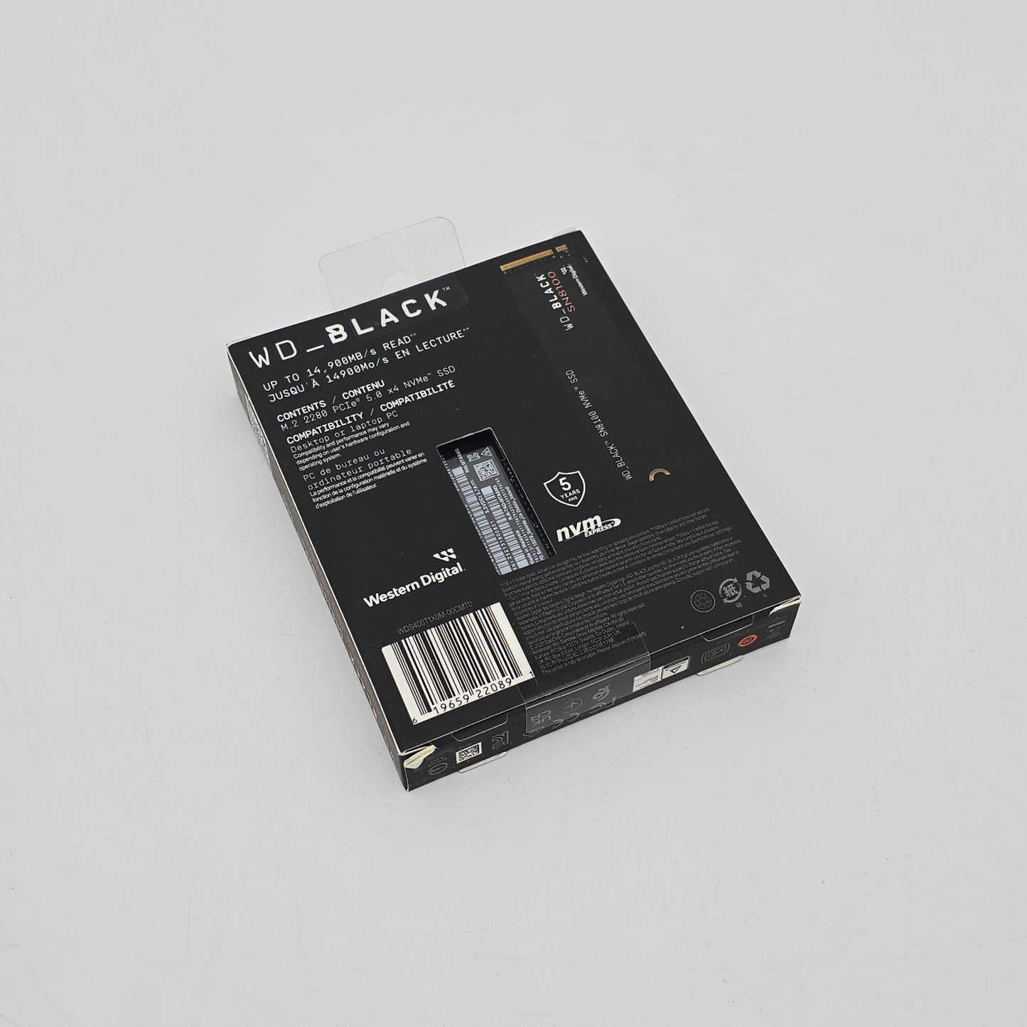 WD_BLACK 4TB SN8100 NVMe SSD Gen 5 PCIe 5.0, 14,900 MB/s