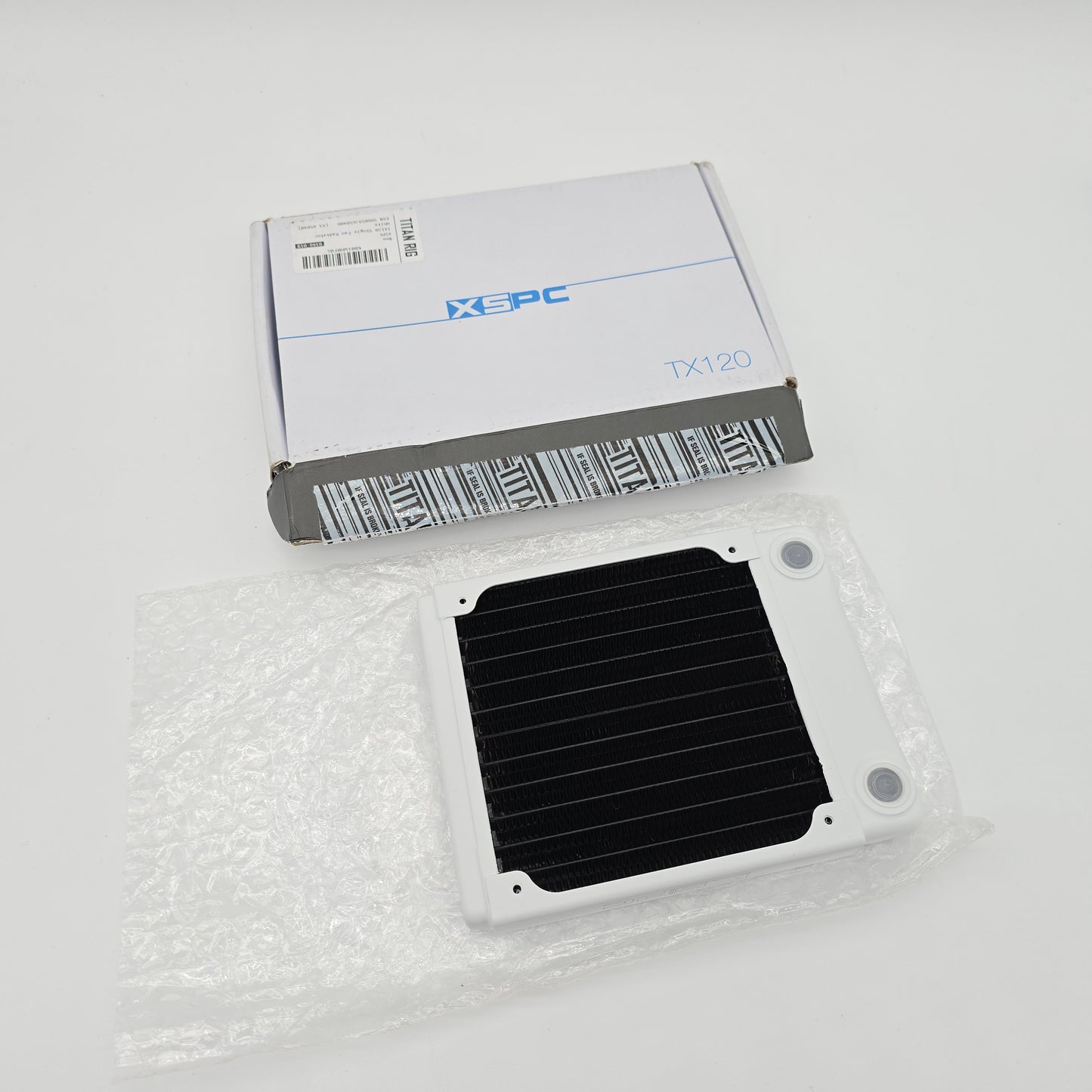 XSPC TX120 Ultrathin White Radiator for PC Watercooling Custom Loop, Titan Rig TX120
