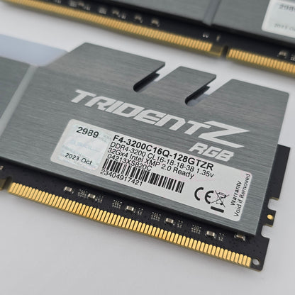 128GB G.Skill DDR4 TridentZ RGB 3200MHz RAM CL16,  Desktop Computer Gaming Memory, Black and Silver