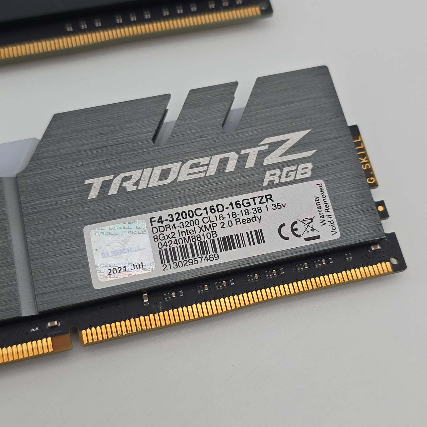 16GB G.Skill TridentZ RGB DDR4 RAM, 2x8GB Sticks, 3200MHz, CL16