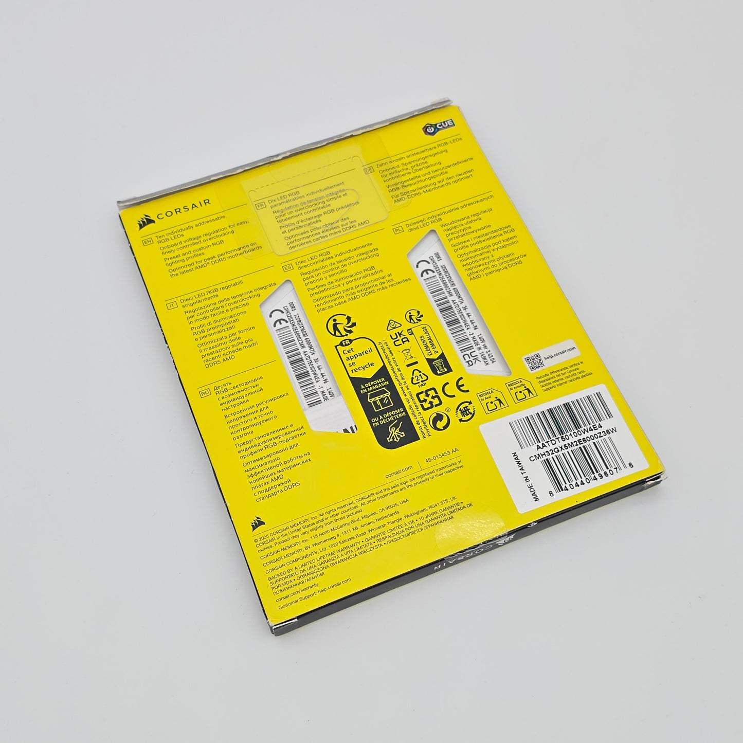 Corsair Vengeance RGB Pro White 32GB DDR5 6000MHz, CL36-44-44-96, 2x16GB Memory Sticks