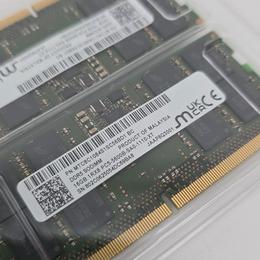 32GB DDR5 SODIMM RAM Upgrade for Laptop, 5600MHz Micro 2x16GB