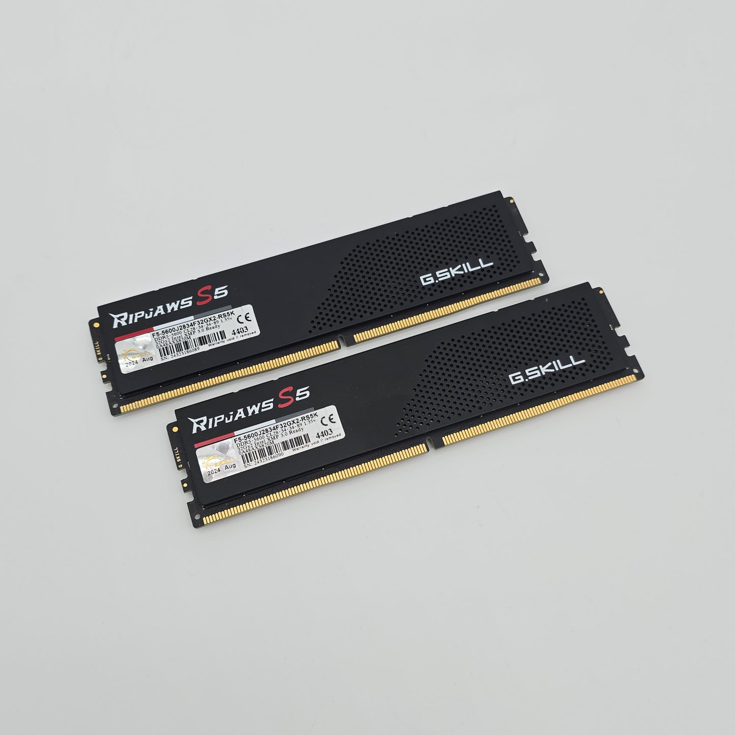 64GB G.Skill Ripjaws S5 DDR5 RAM, 2x32GB 5600MHz CL28-34-34-89 Desktop Memory